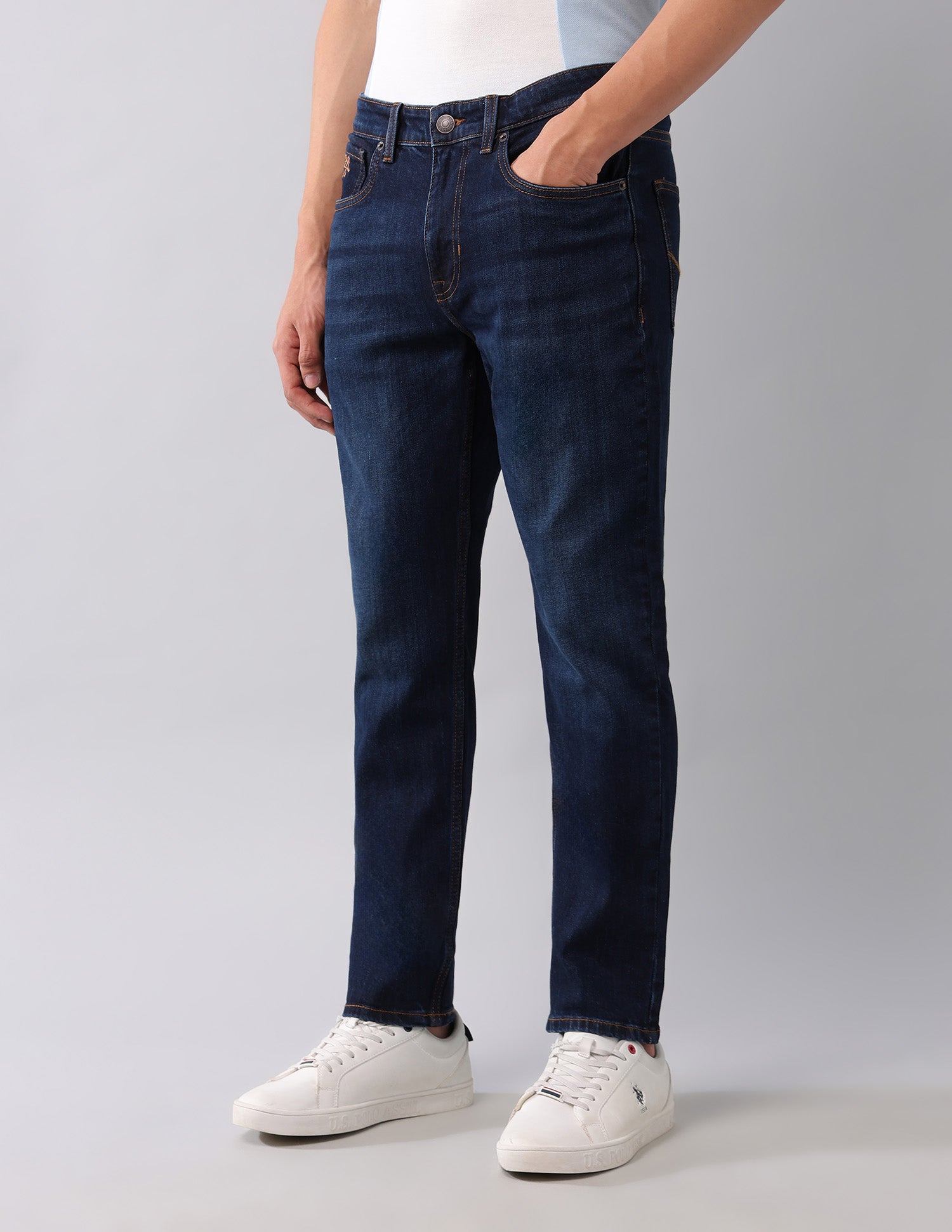 Cole Comfort Cropped Fit Blue Jeans Dark Blue - U.S. Polo Assn. India | Large