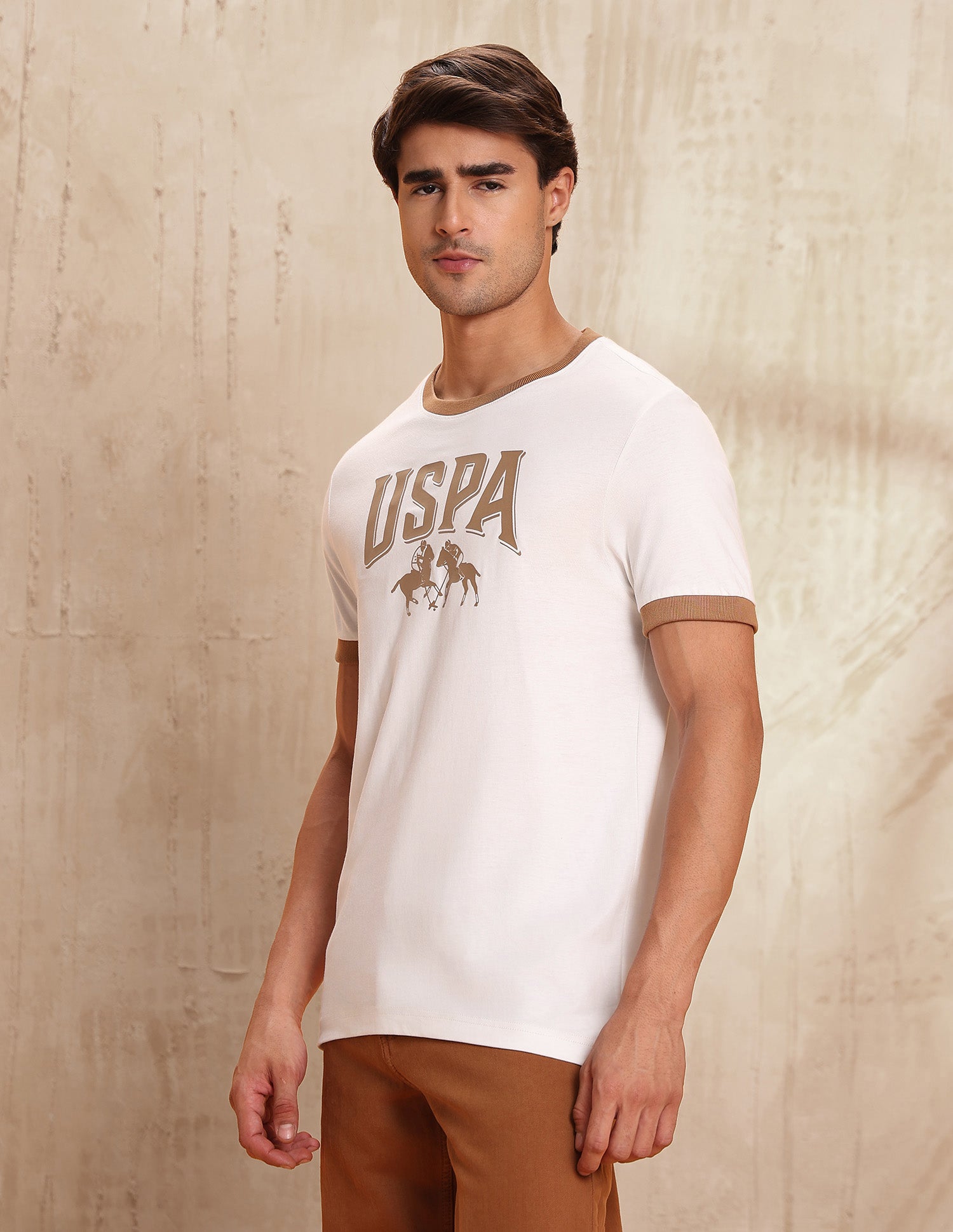 Pure Cotton Brand Printed T-Shirt Ivory - U.S. POLO ASSN. | Large