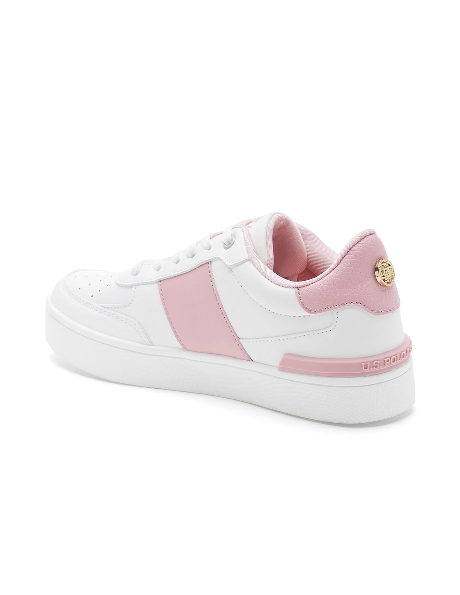 Women Metallic Logo Uno Sneakers White - U.S. Polo Assn. India | Large