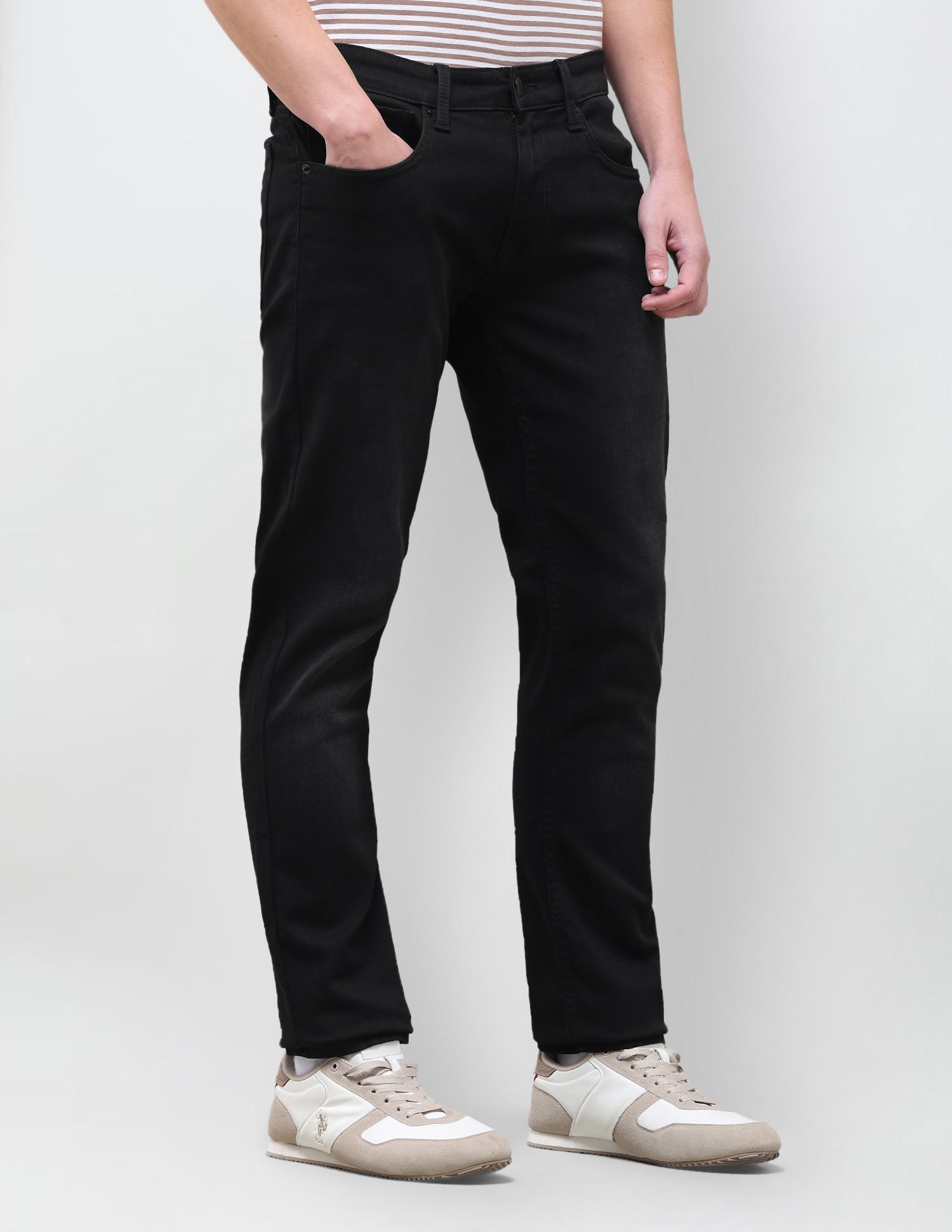 Brandon Slim-Tapered Fit Black Jeans Black - U.S. Polo Assn. India | Large