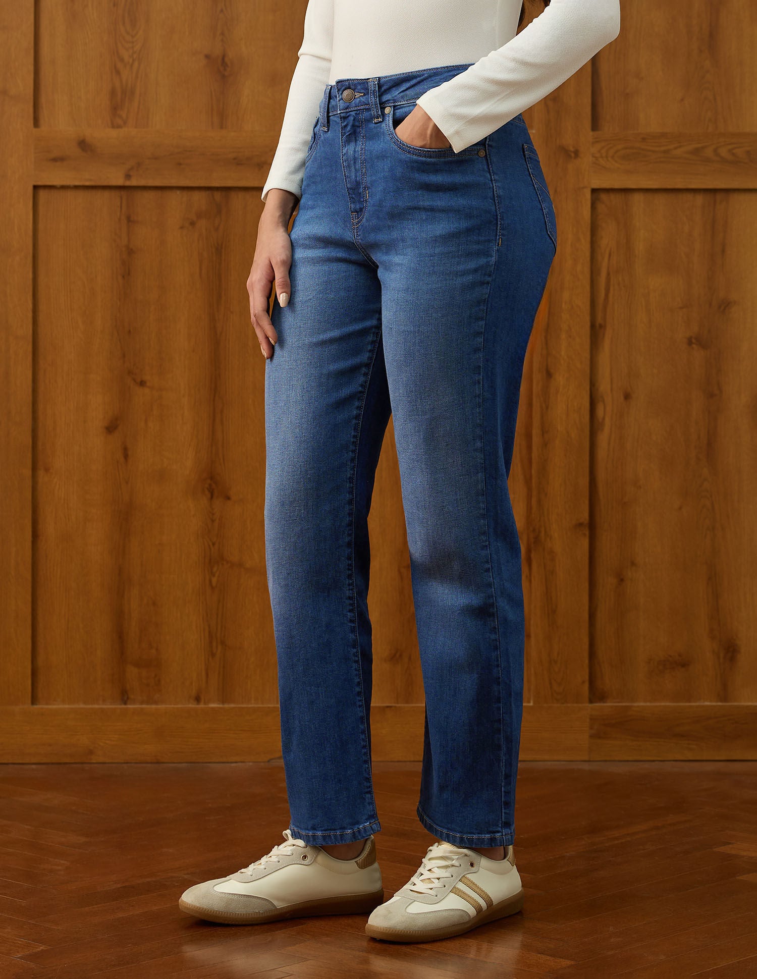 High Rise Straight Fit Jeans Blue - U.S. POLO ASSN. | Large