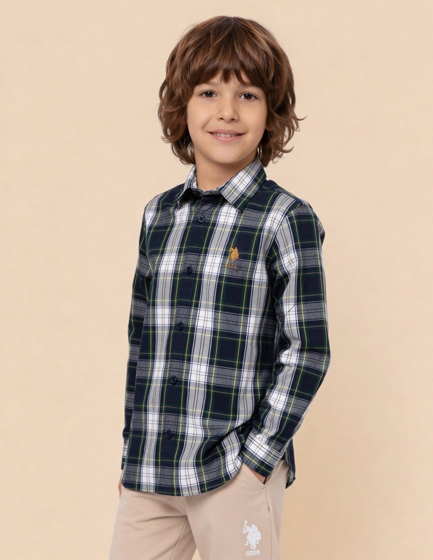 Tartan Checked Regular Fit Shirt Green - U.S. Polo Assn. India | Large