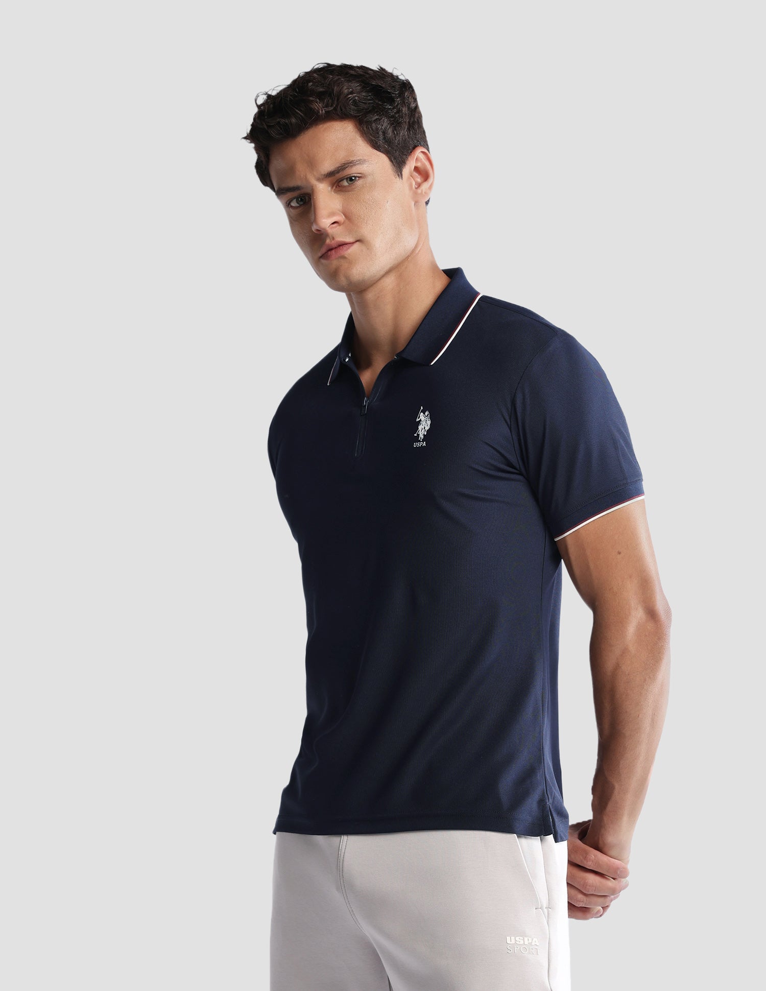 Solid Regular Fit Active Polo Shirt Navy - U.S. Polo Assn. India | Large