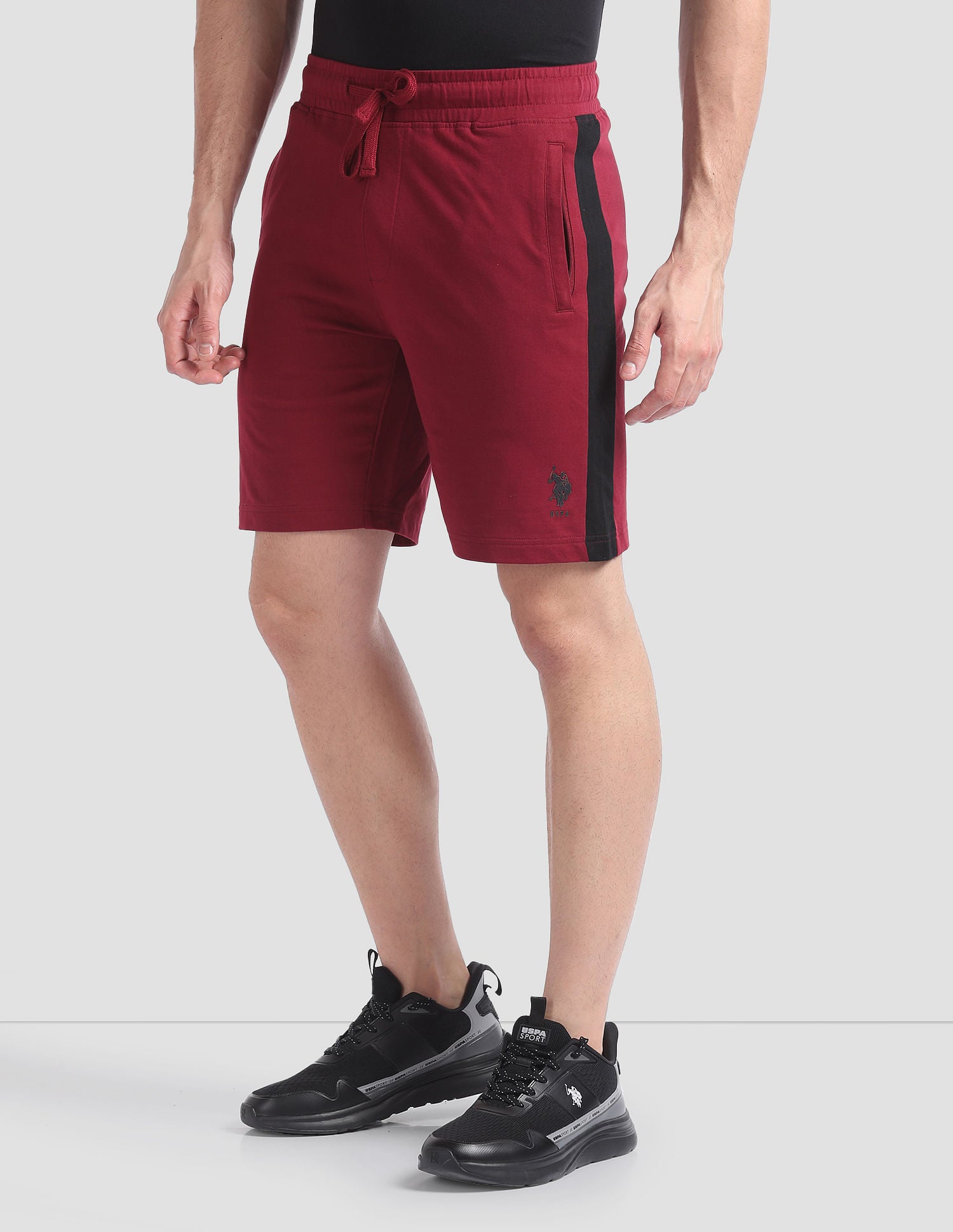 Panelled Cotton OES01 Lounge Shorts - Pack Of 1 Red - U.S. POLO ASSN. | Large