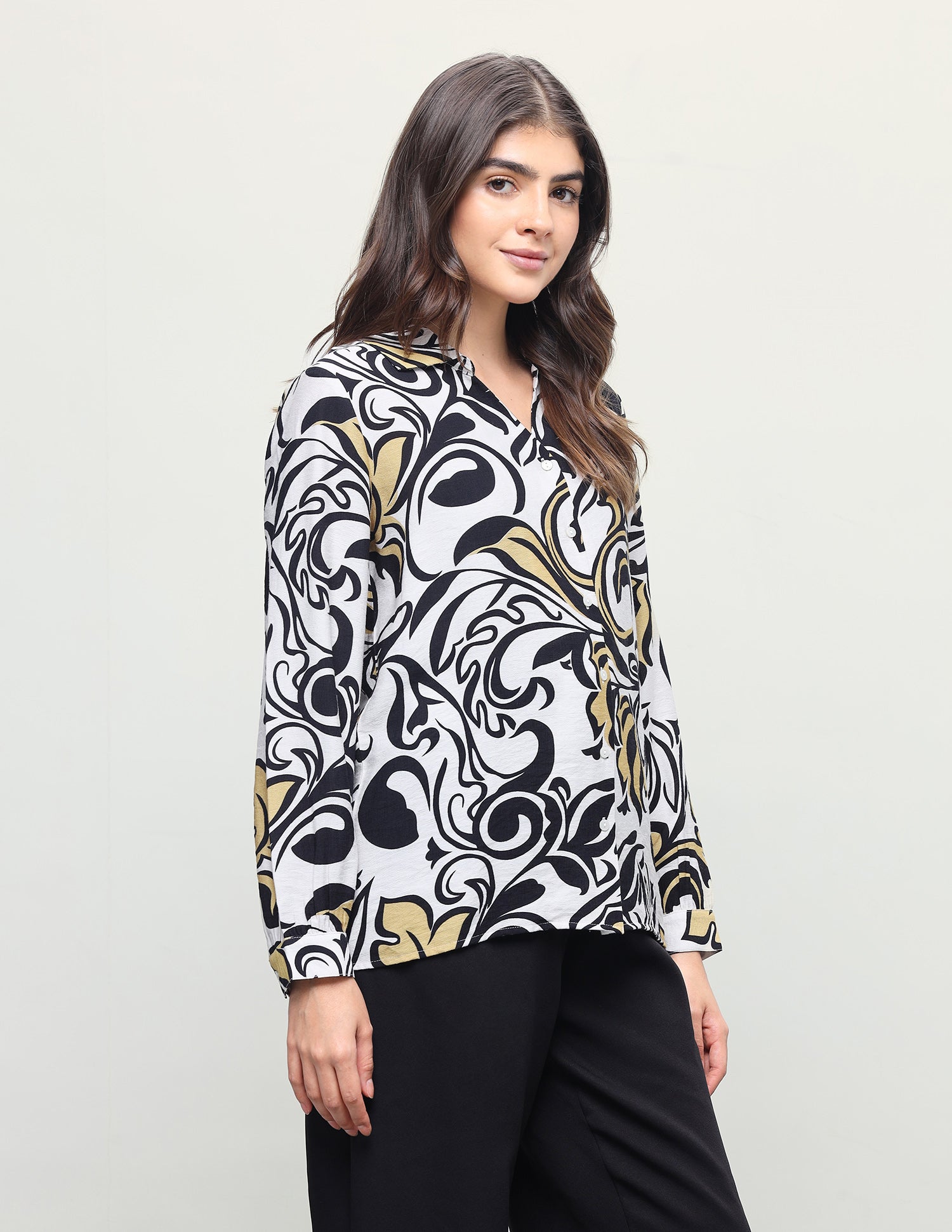 Abstract Printed Relaxed Fit Shirt Multicolour - U.S. Polo Assn. India | Large