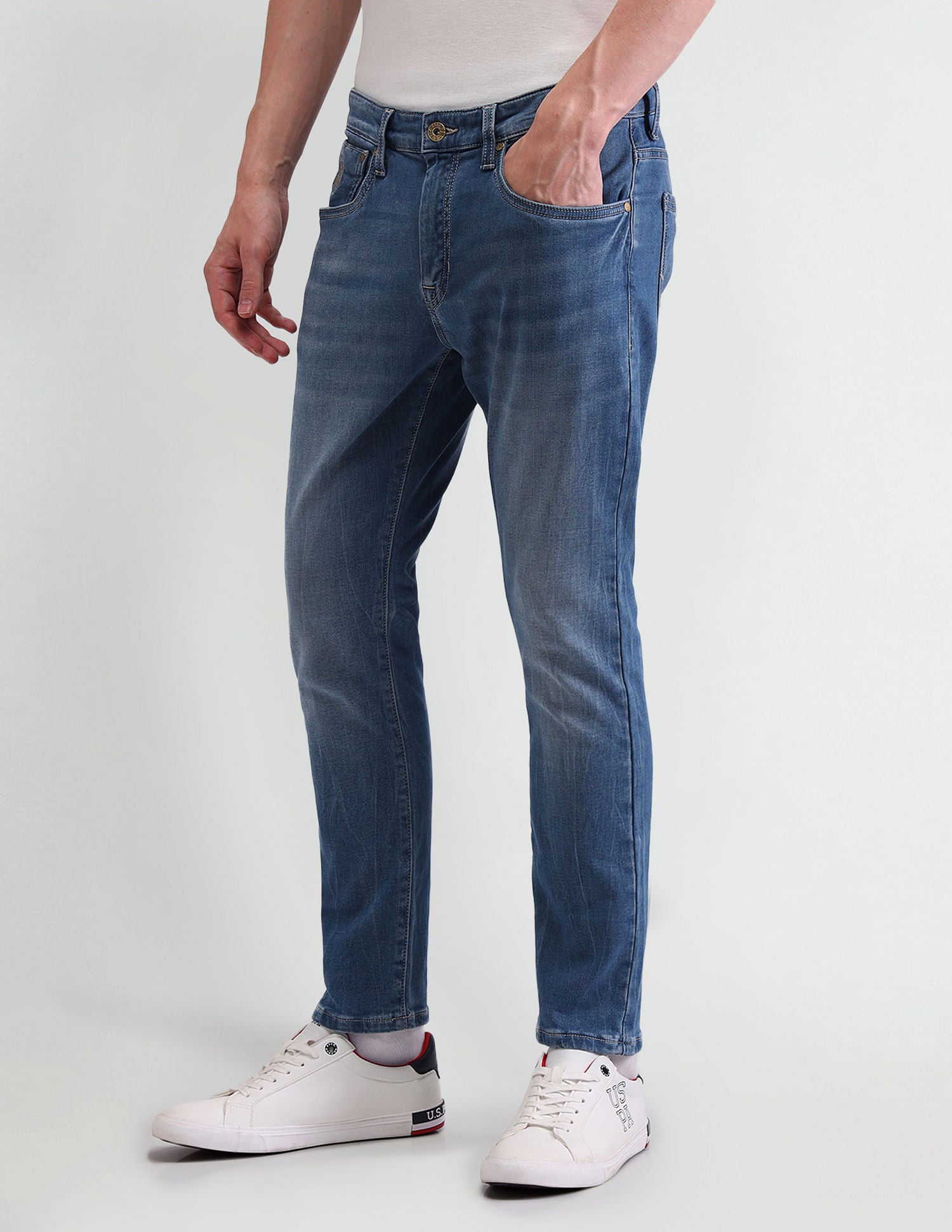 Henry Tapered Fit Blue Jeans Blue - U.S. POLO ASSN. | Large