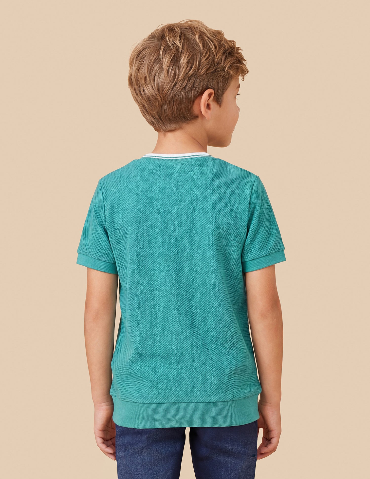 Solid Regular Fit T-Shirt Teal - U.S. Polo Assn. India | Large