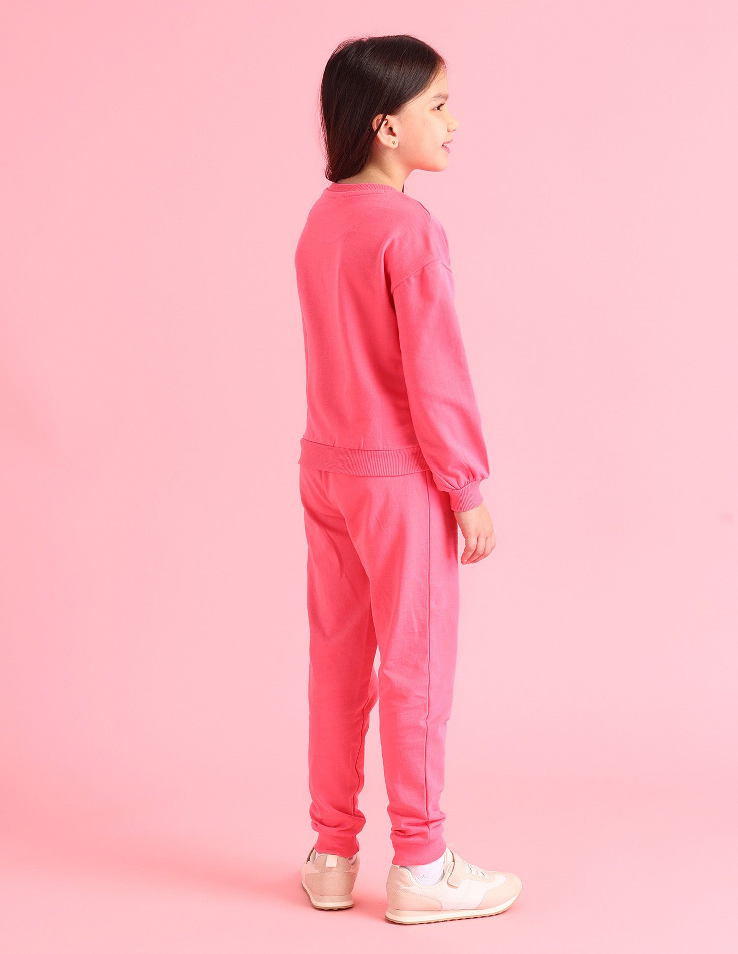 Girls Brand Printed Regular Fit Sweatshirt Pink - U.S. POLO ASSN. | Large