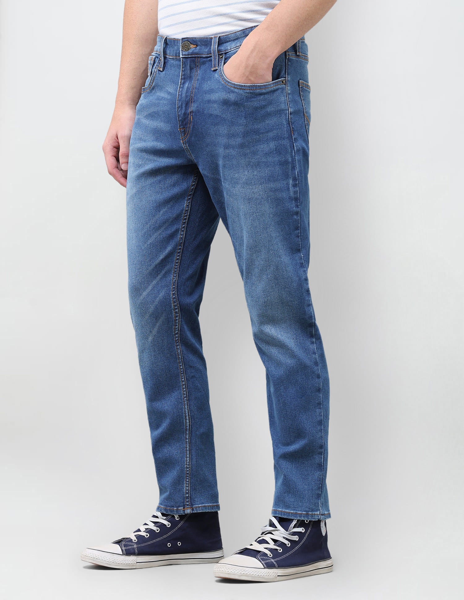 Solid Straight Fit Jeans Blue - U.S. Polo Assn. India | Large