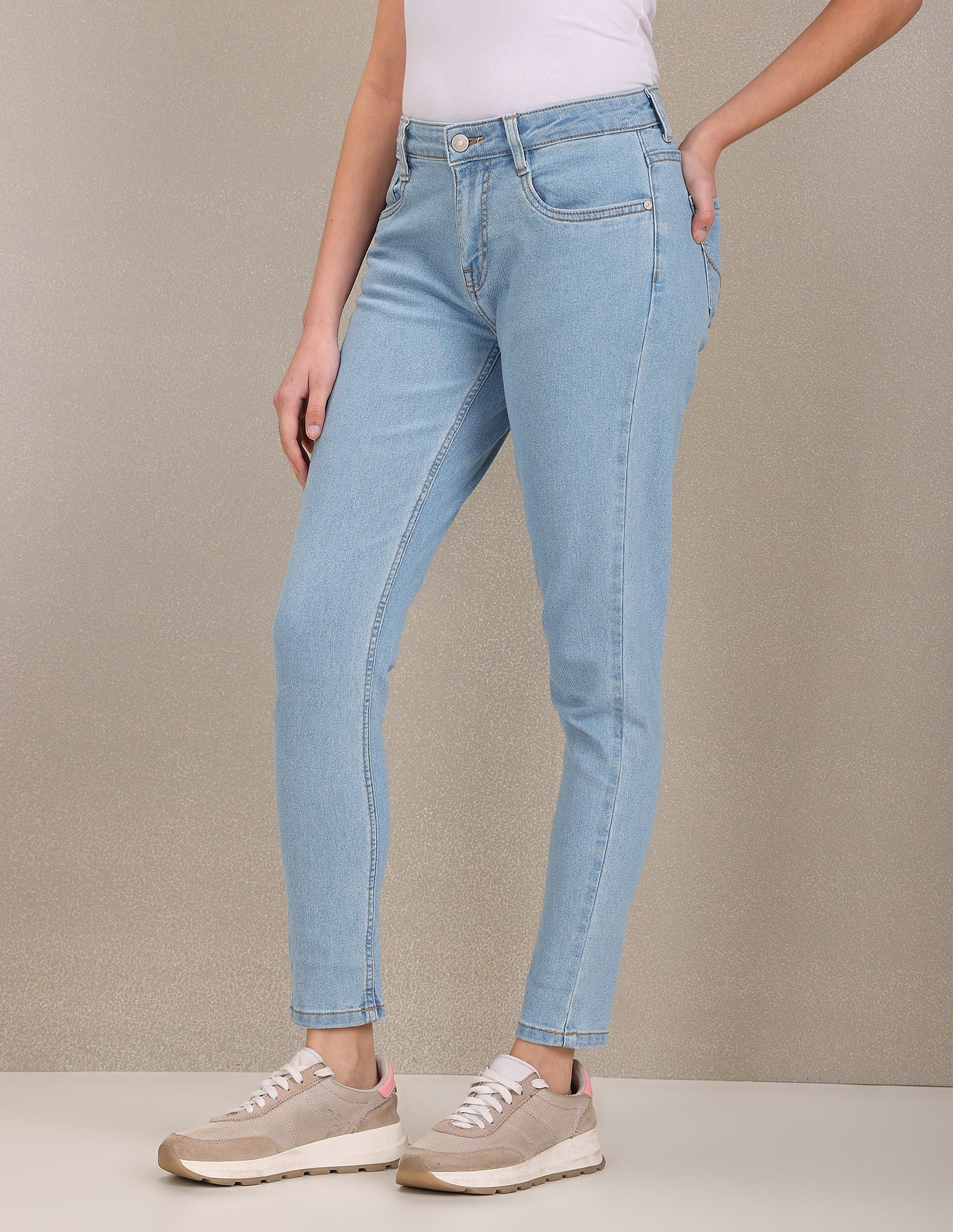 Mid Rise Rinsed Skinny Fit Jeans Light Blue - U.S. Polo Assn. India | Large