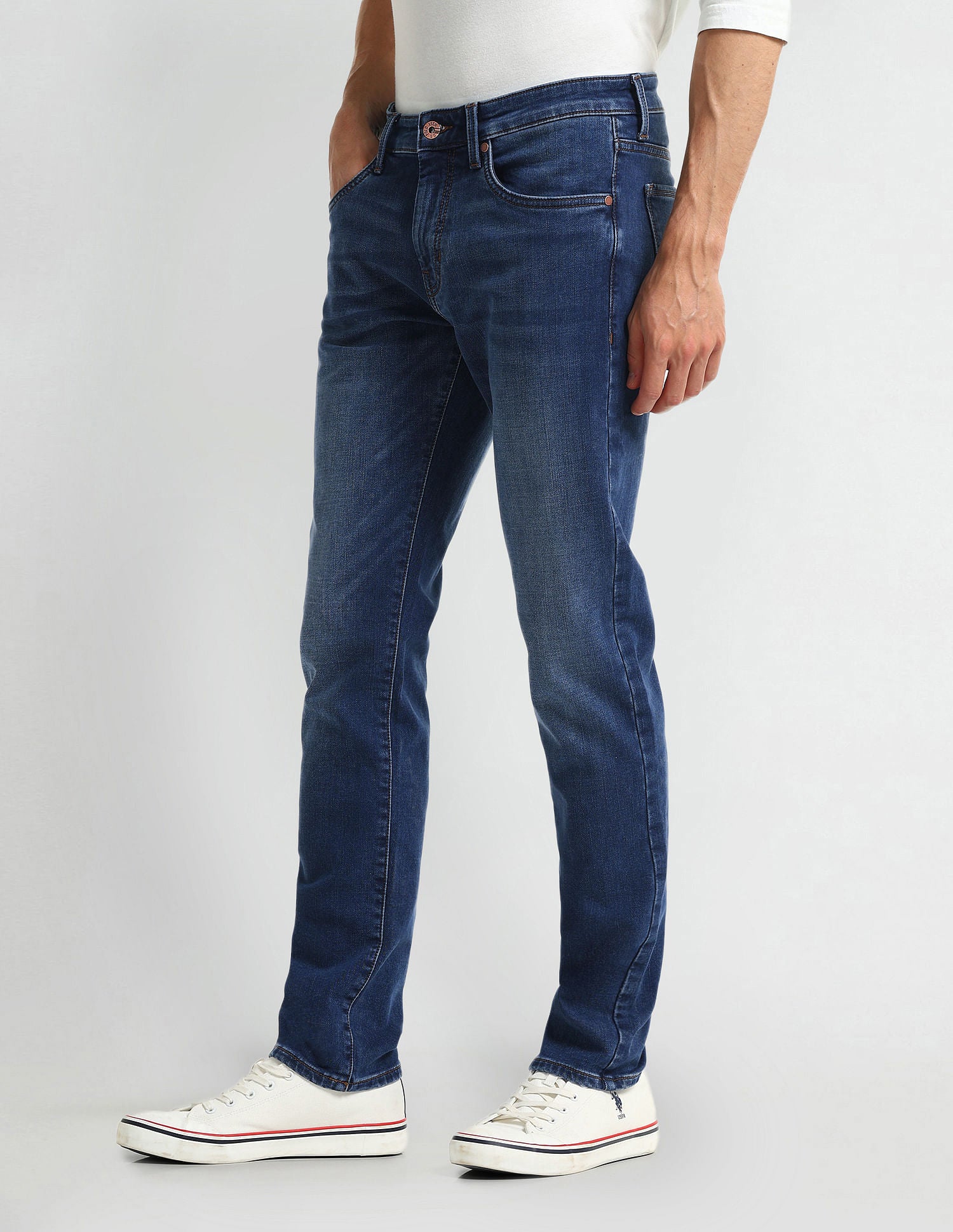 Slim Tapered Fit Blue Jeans Dark-Blue - U.S. POLO ASSN. | Large