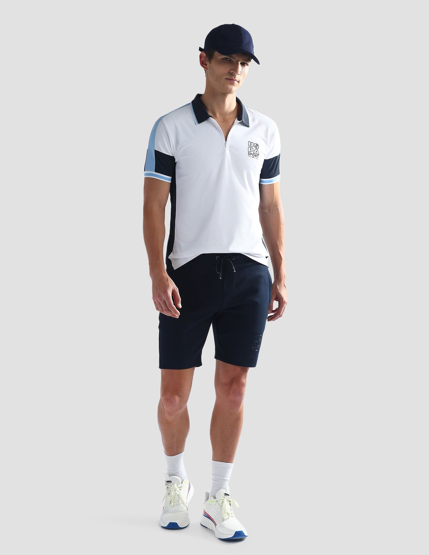 Colour Block Slim Polo Shirt White - U.S. Polo Assn. India | Large