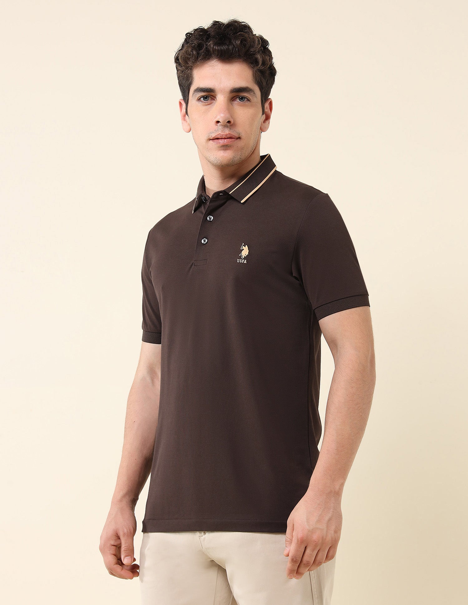 Solid Gentleman's Club Polo Shirt Brown - U.S. POLO ASSN. | Large