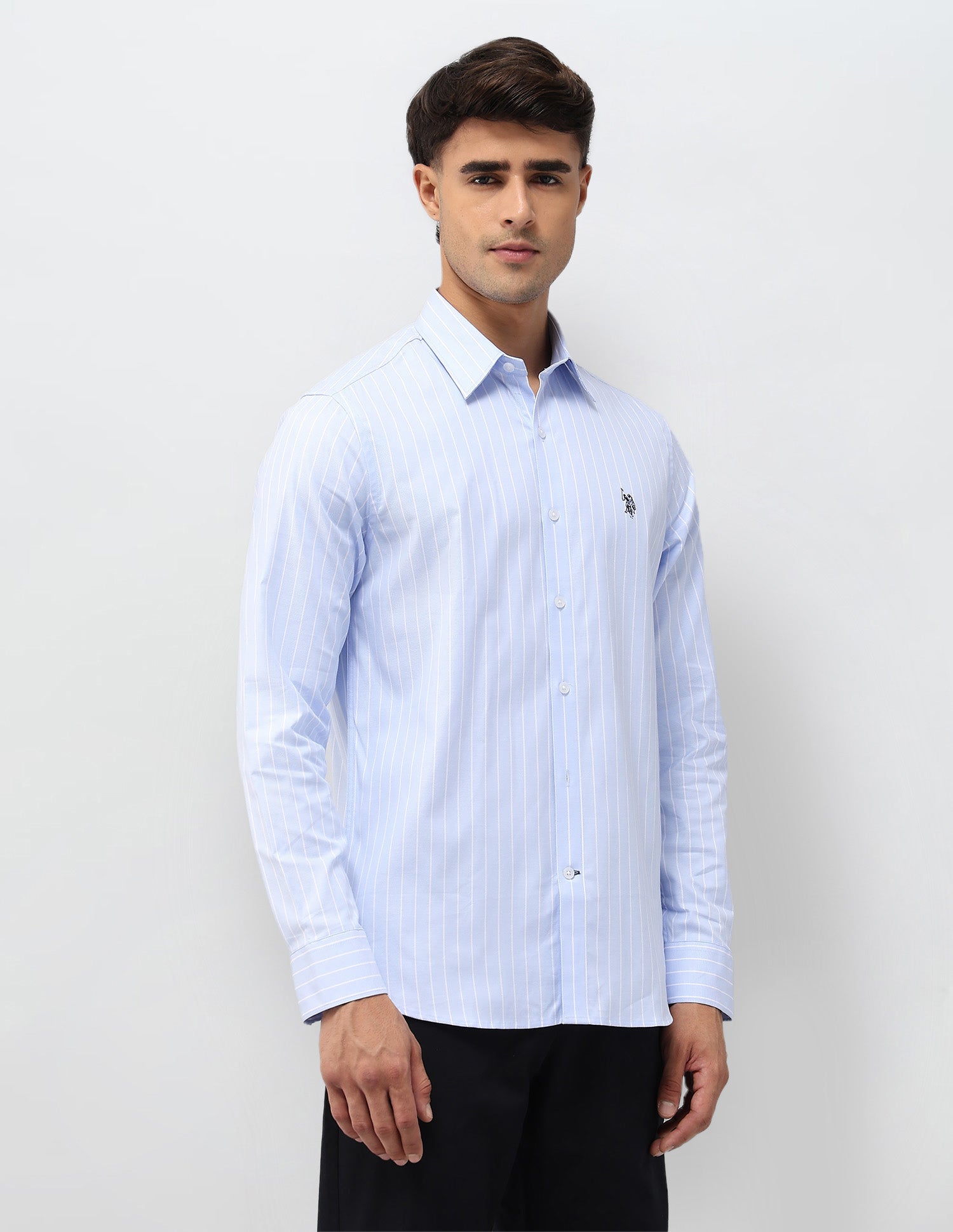 Tailored Fit Vertical Striped Shirt Blue - U.S. POLO ASSN. | Large
