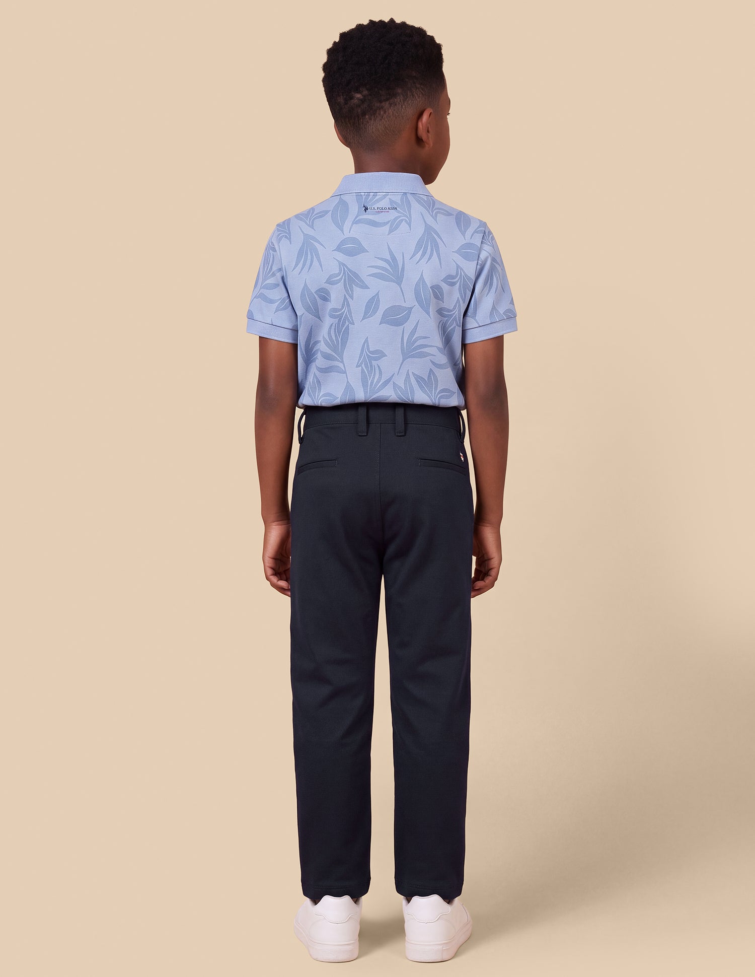 Solid Slim Fit Trousers Navy - U.S. Polo Assn. India | Large