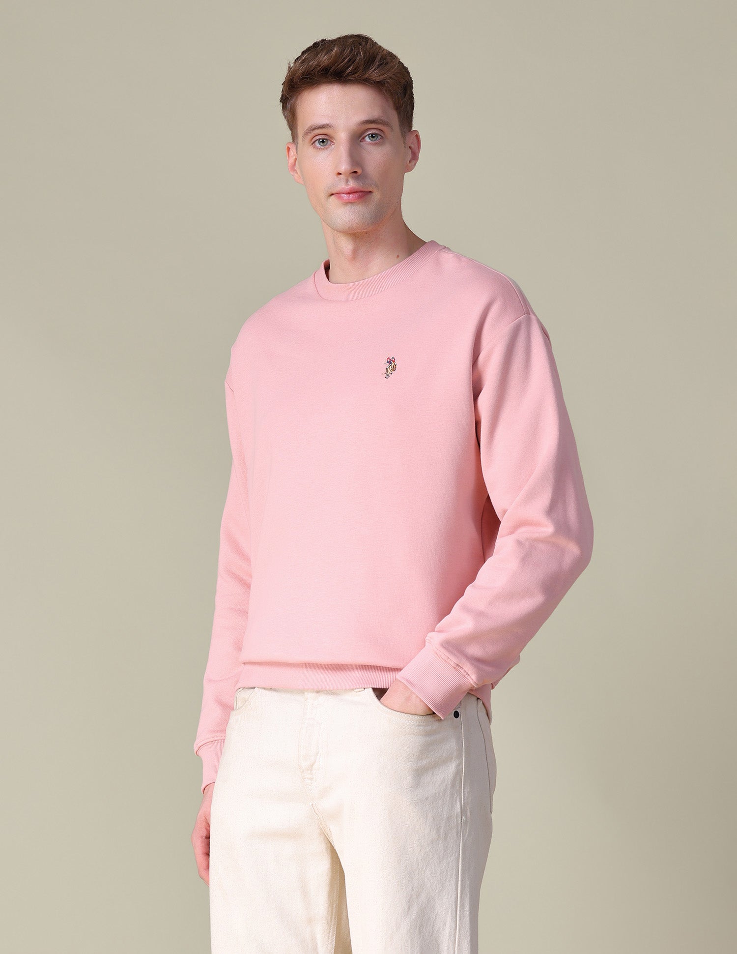 Solid Relaxed Fit Sweatshirt Pink - U.S. POLO ASSN. | Large