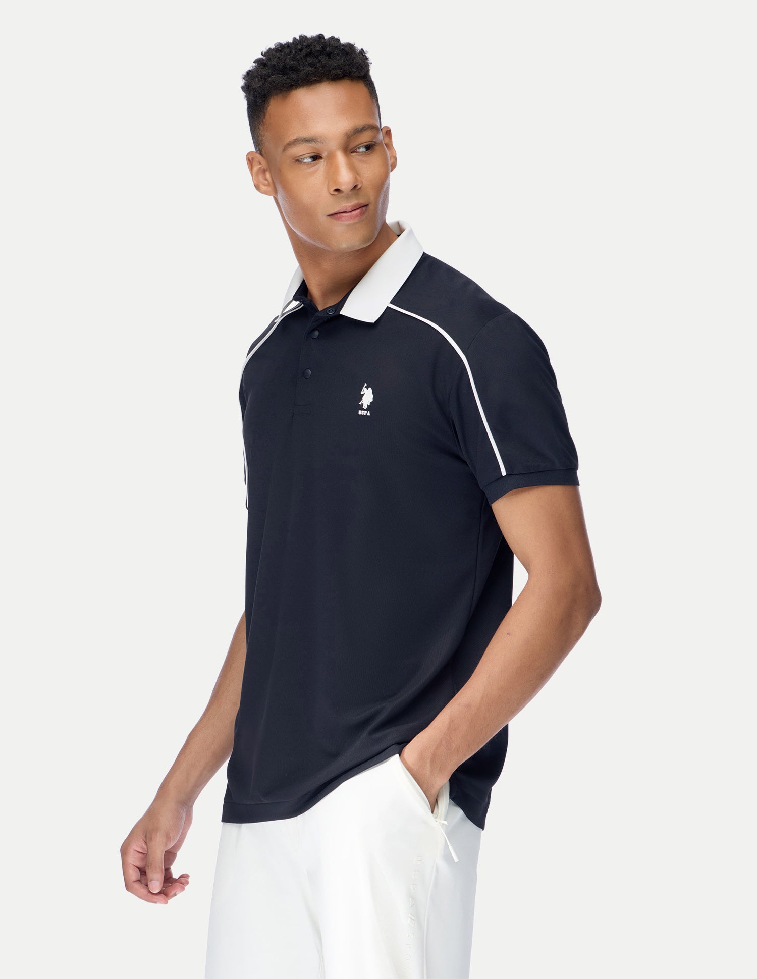 Solid Regular Fit Active Polo Shirt Navy - U.S. Polo Assn. India | Large