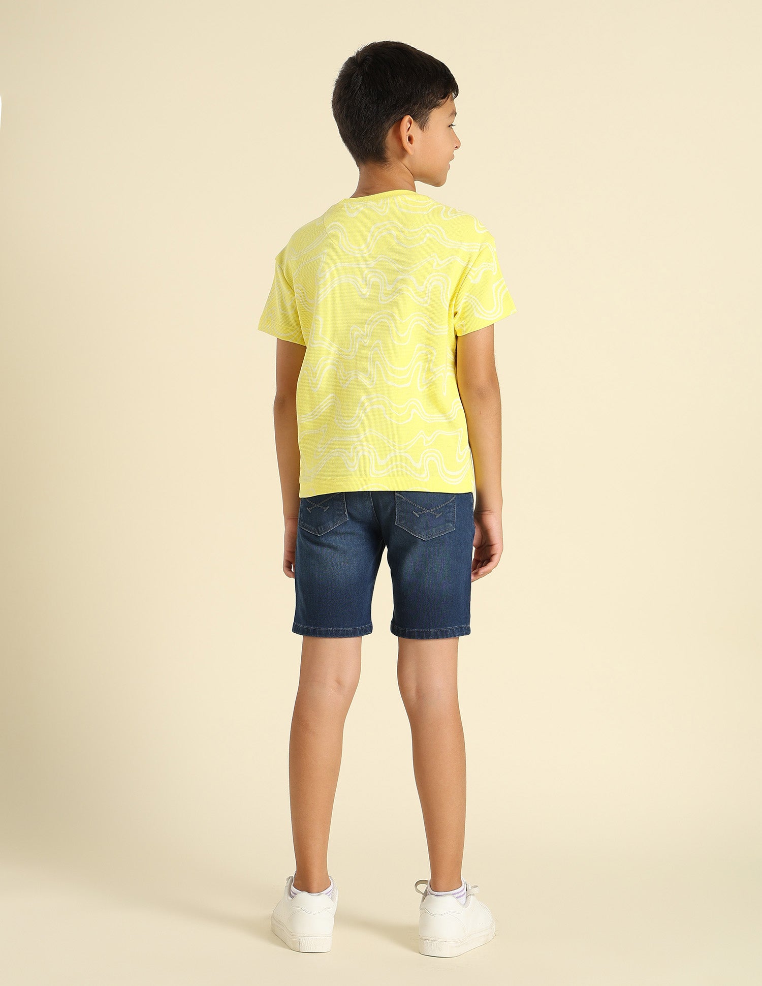 Boys Regular Fit Abstract Printed T-Shirt Light Yellow - U.S. POLO ASSN. | Large