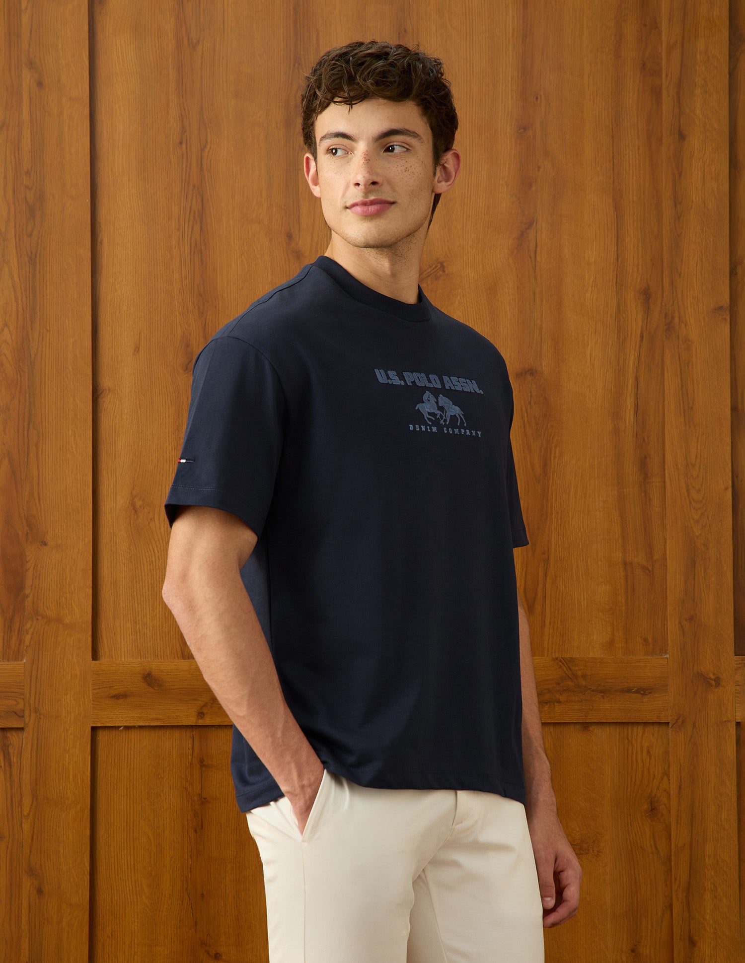 Brand Embroidered Relaxed Fit T-Shirt Navy - U.S. Polo Assn. India | Large