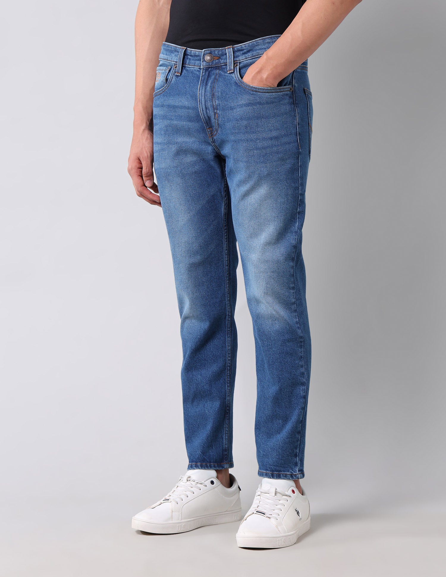 Cole Comfort Cropped Fit Blue Jeans Blue - U.S. Polo Assn. India | Large