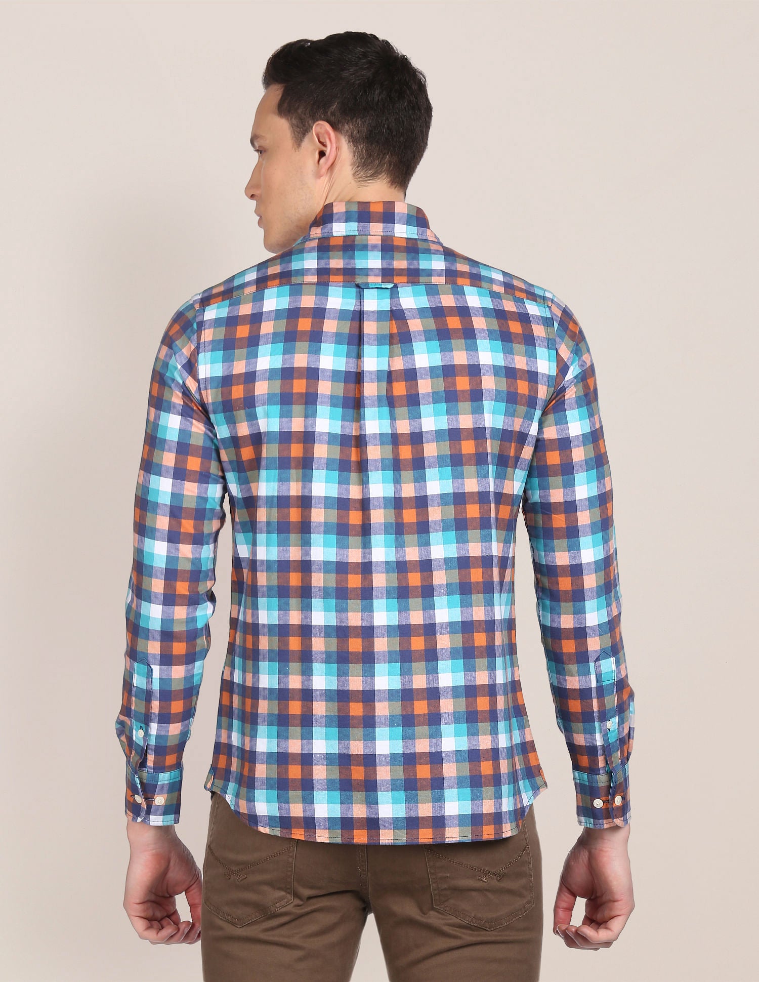 Cotton Check Casual Shirt Aqua - U.S. Polo Assn. India | Large