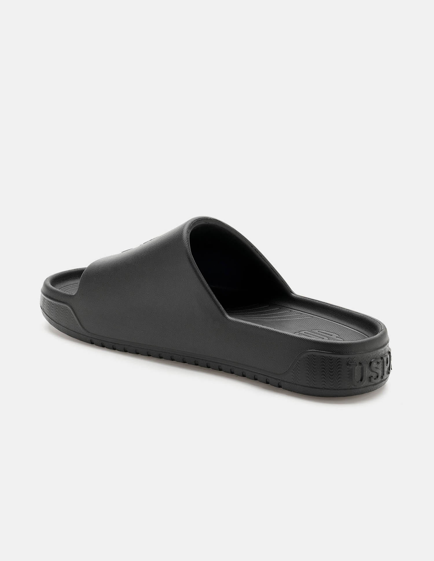 Men Palmer Open Toe Slippers Black - U.S. Polo Assn. India | Large