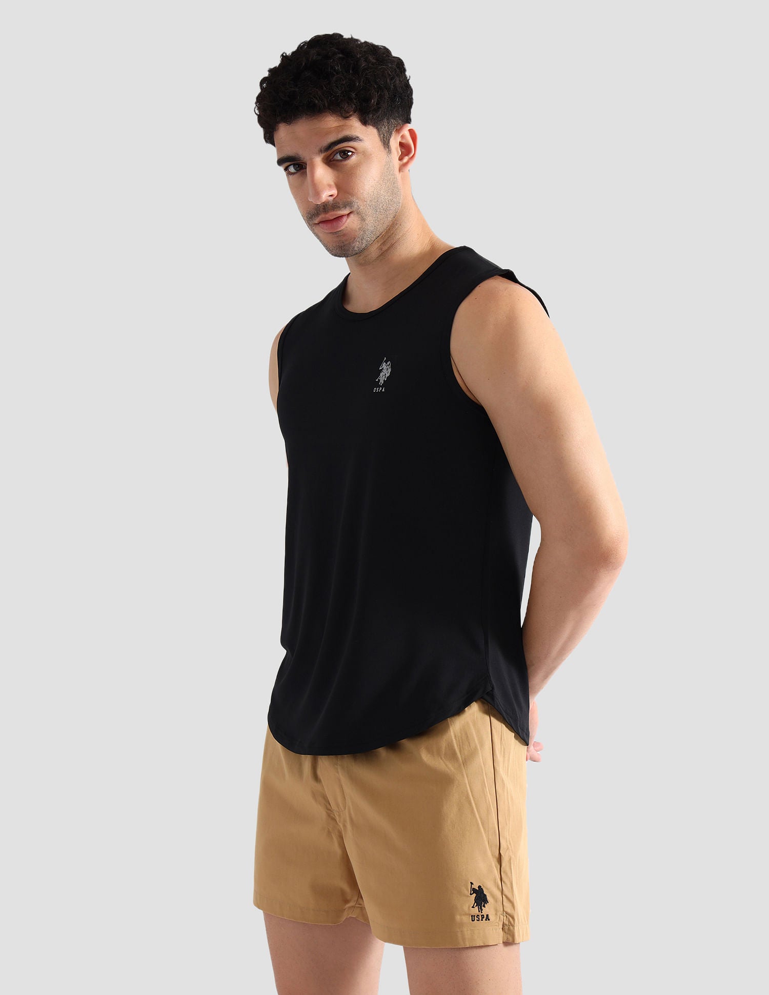 Solid Cotton OEV07 Vest - Pack Of 1 Black - U.S. Polo Assn. India | Large