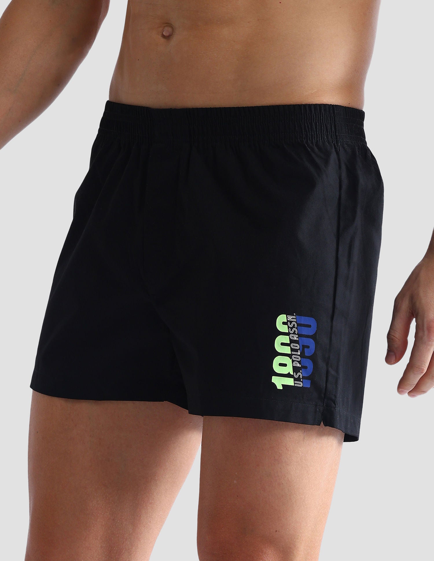 Pure Cotton Solid OEX03 Boxers - Pack Of 1 Black - U.S. POLO ASSN. | Large