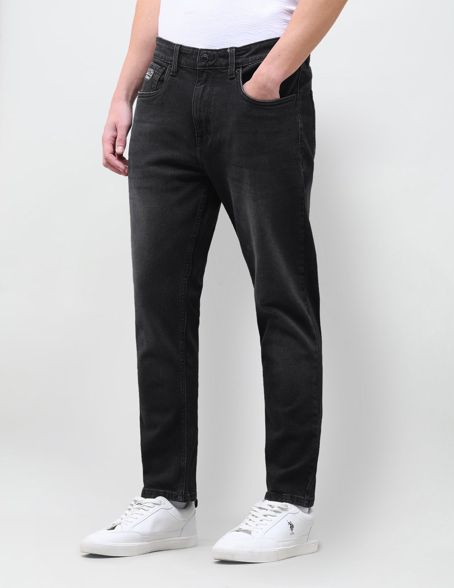 Cole Comfort Cropped Fit Black Jeans Black - U.S. Polo Assn. India | Large