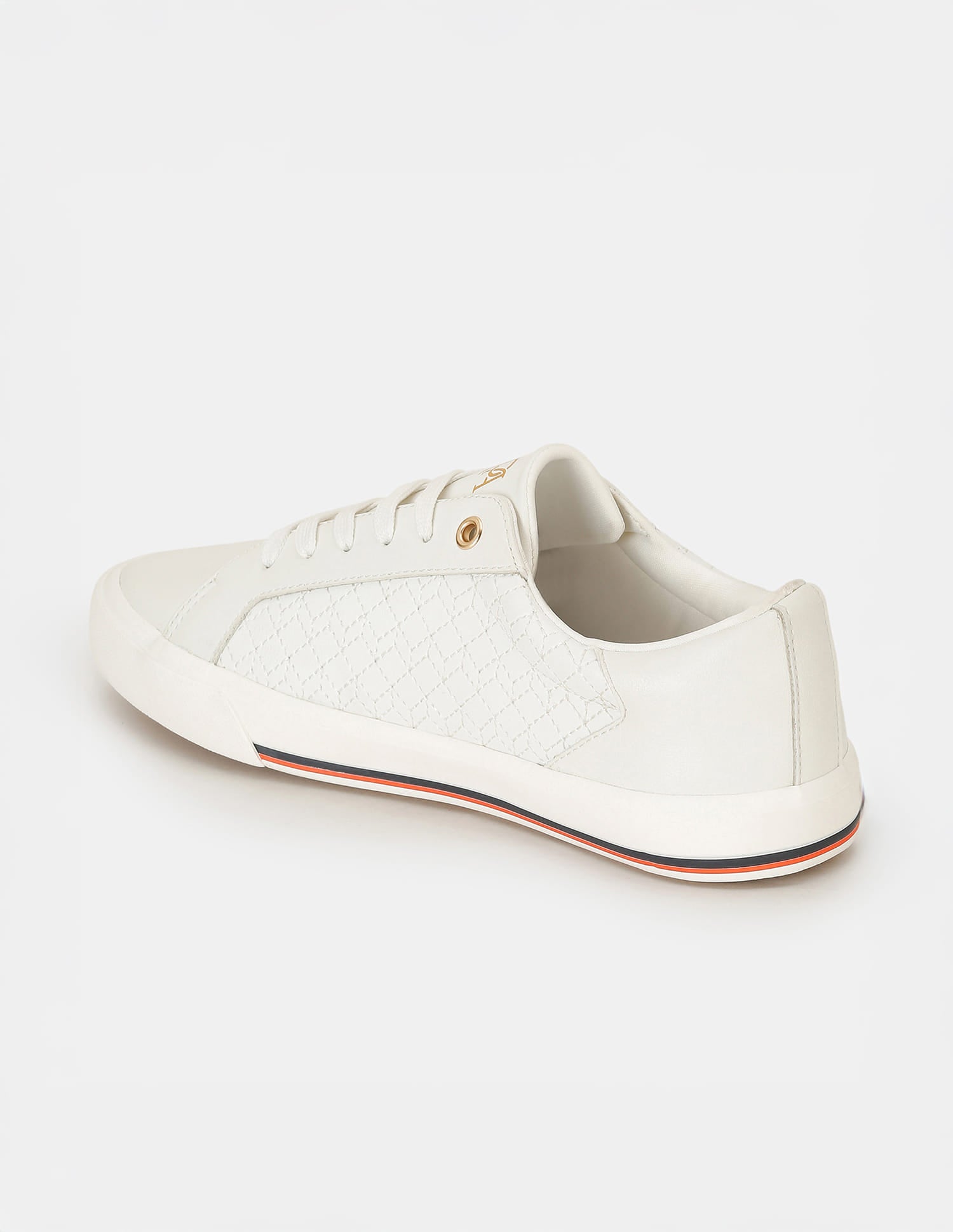 Heidi 2.0 White Quilting Detail Sneakers Shoes White - U.S. Polo Assn. India | Large