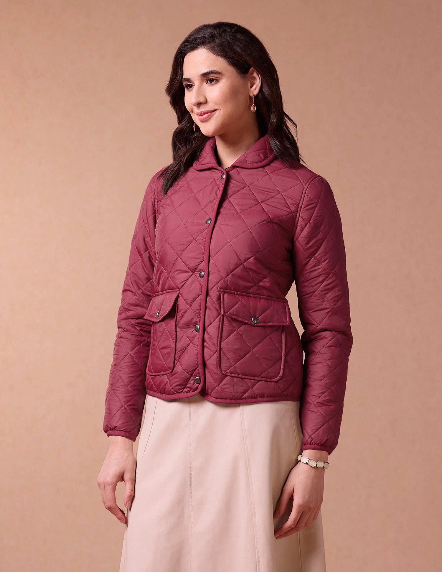 Spread Collar Puffer Jacket Cherry - U.S. POLO ASSN. | Large