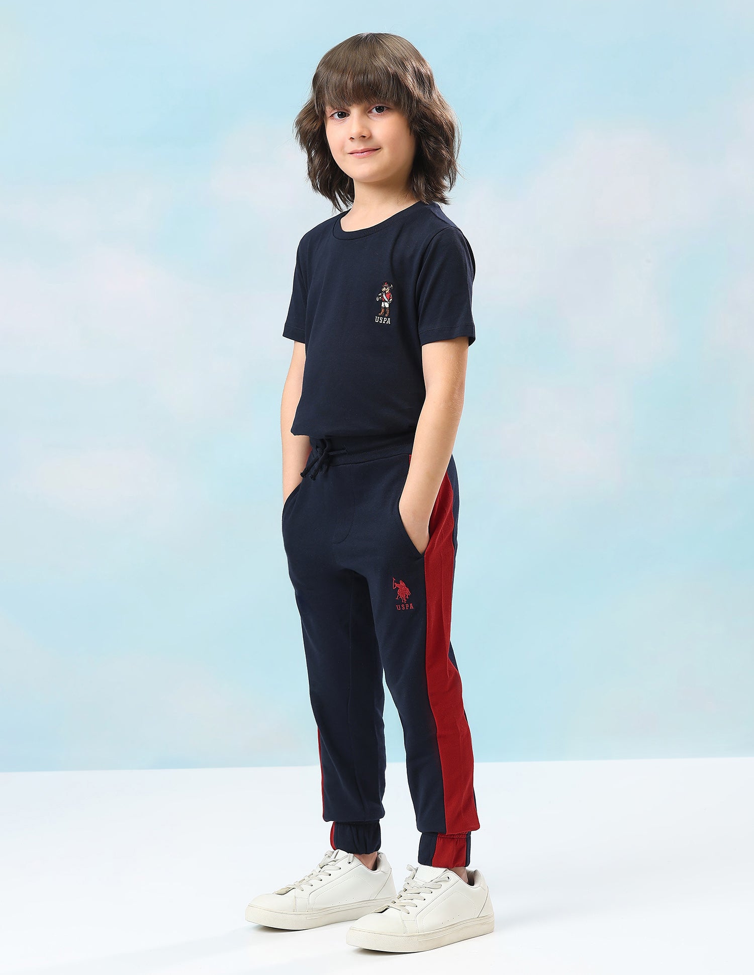 Solid Mid Rise Joggers Navy - U.S. Polo Assn. India | Large