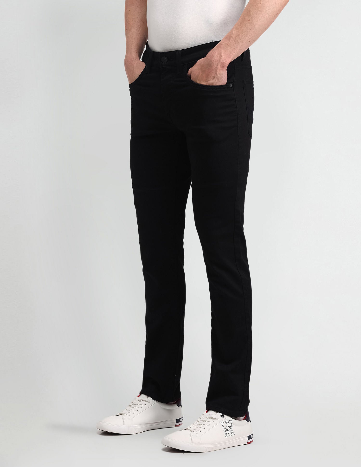 Regallo Skinny Fit Black Jeans Black - U.S. POLO ASSN. | Large