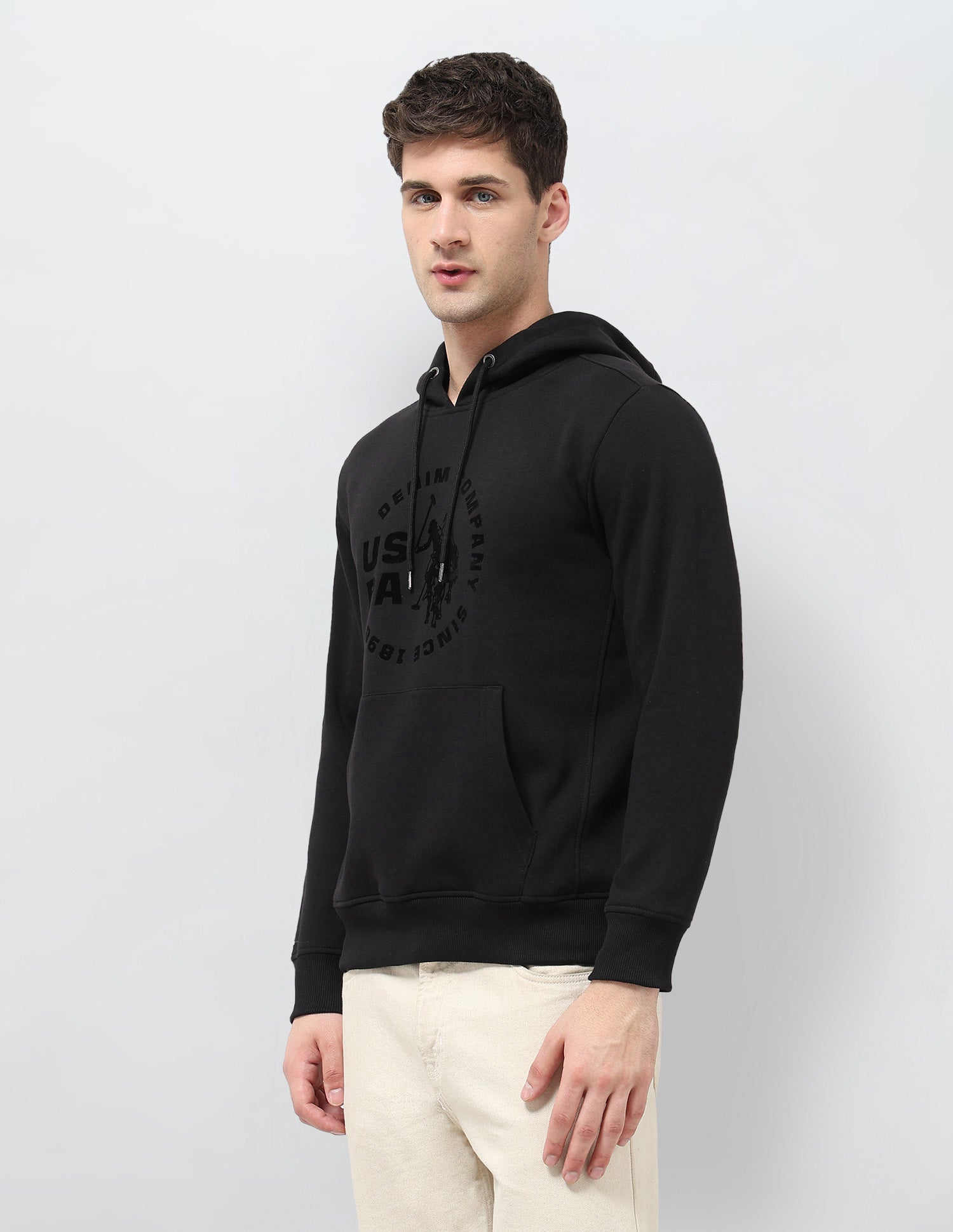 Brand Printed Regular Fit Sweatshirt Black - U.S. POLO ASSN. | Large