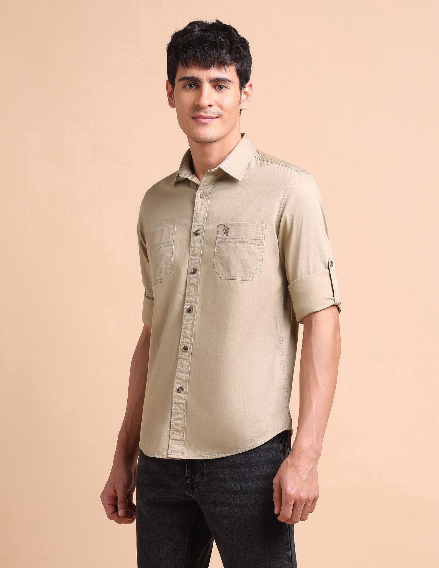 Utility Twill Shirt Light Khaki - U.S. POLO ASSN. | Large