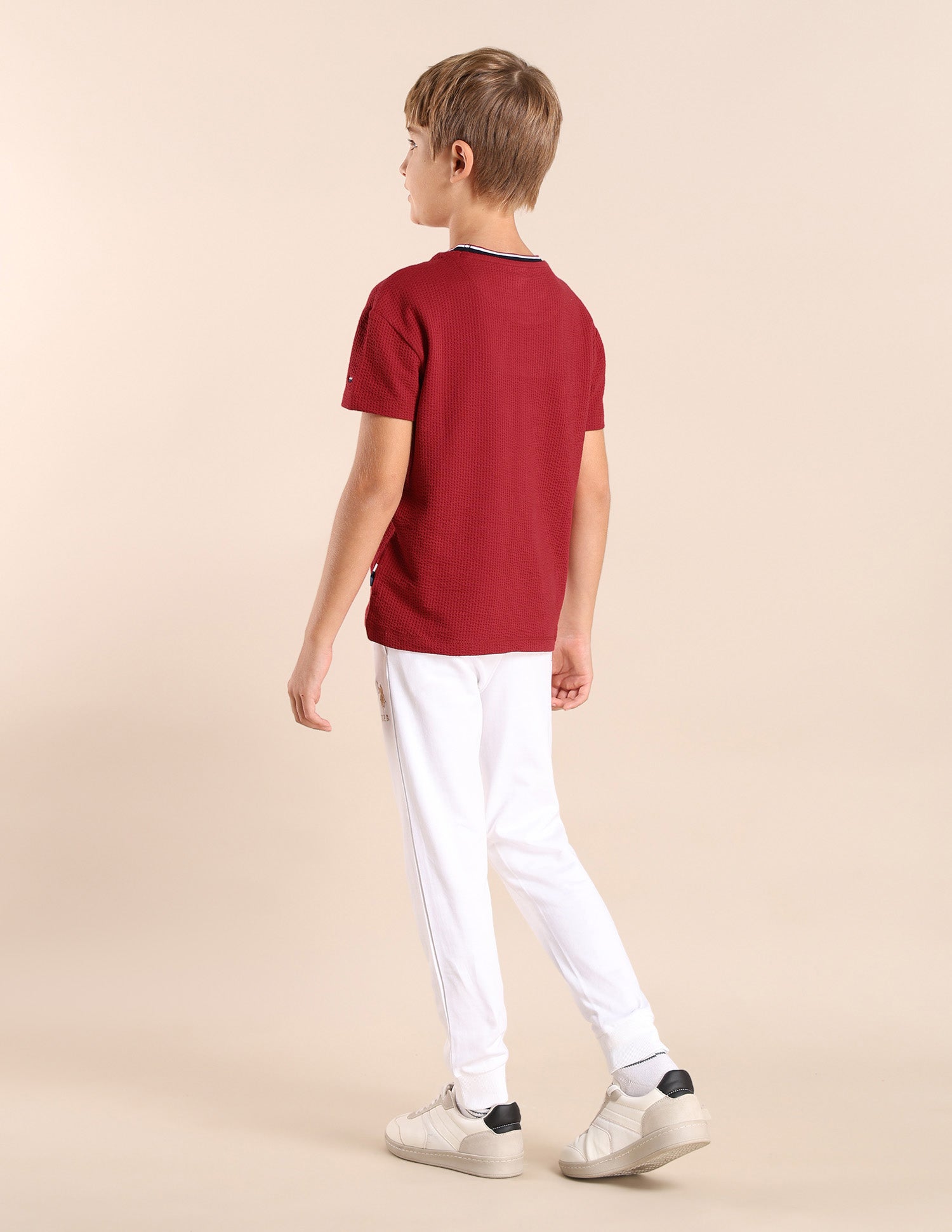 Boys Brand Printed Regular Fit T-Shirt Medium Red - U.S. POLO ASSN. | Large