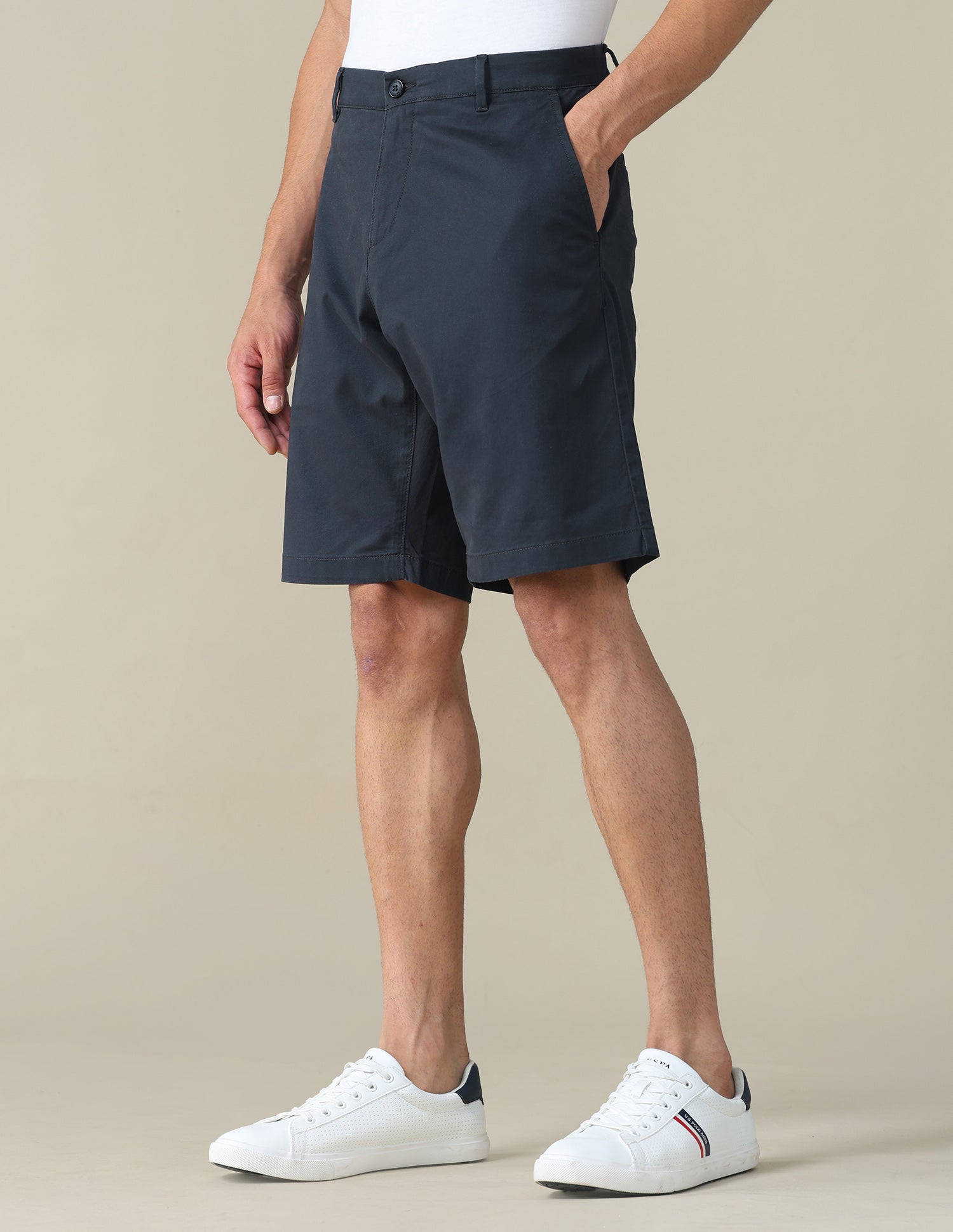 Solid Slim Fit Shorts Navy - U.S. POLO ASSN. | Large