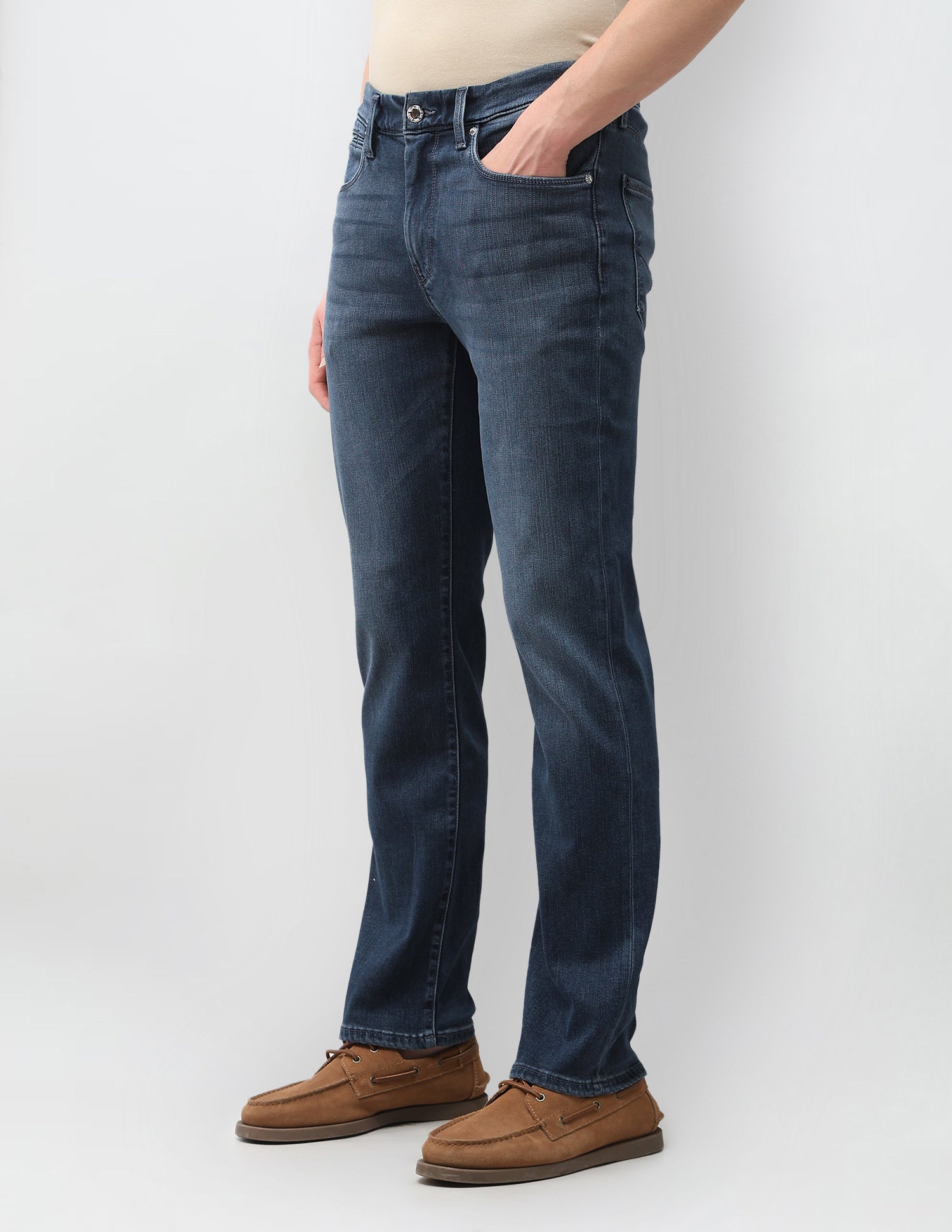 Harold Slim Straight Fit Blue Jeans Mid Blue - U.S. Polo Assn. India | Large