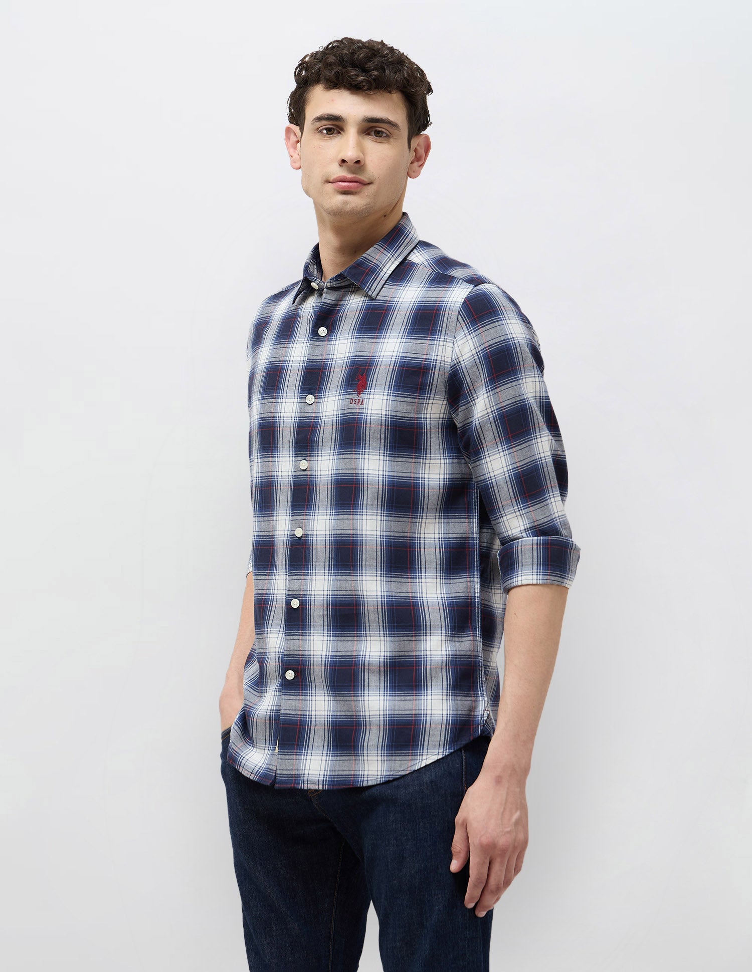Tartan Checked Regular Fit Shirt Navy - U.S. POLO ASSN. | Large