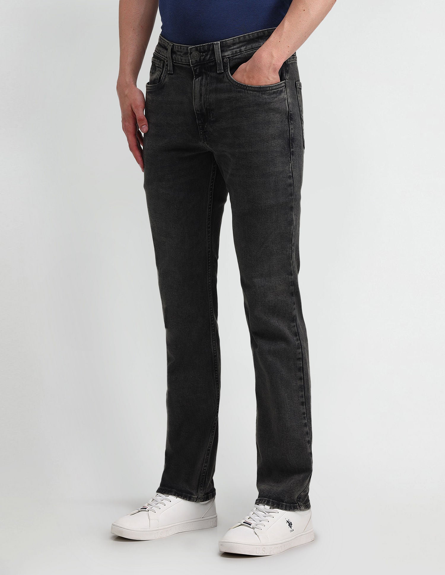 Harold Slim Straight Black Jeans Black - U.S. Polo Assn. India | Large