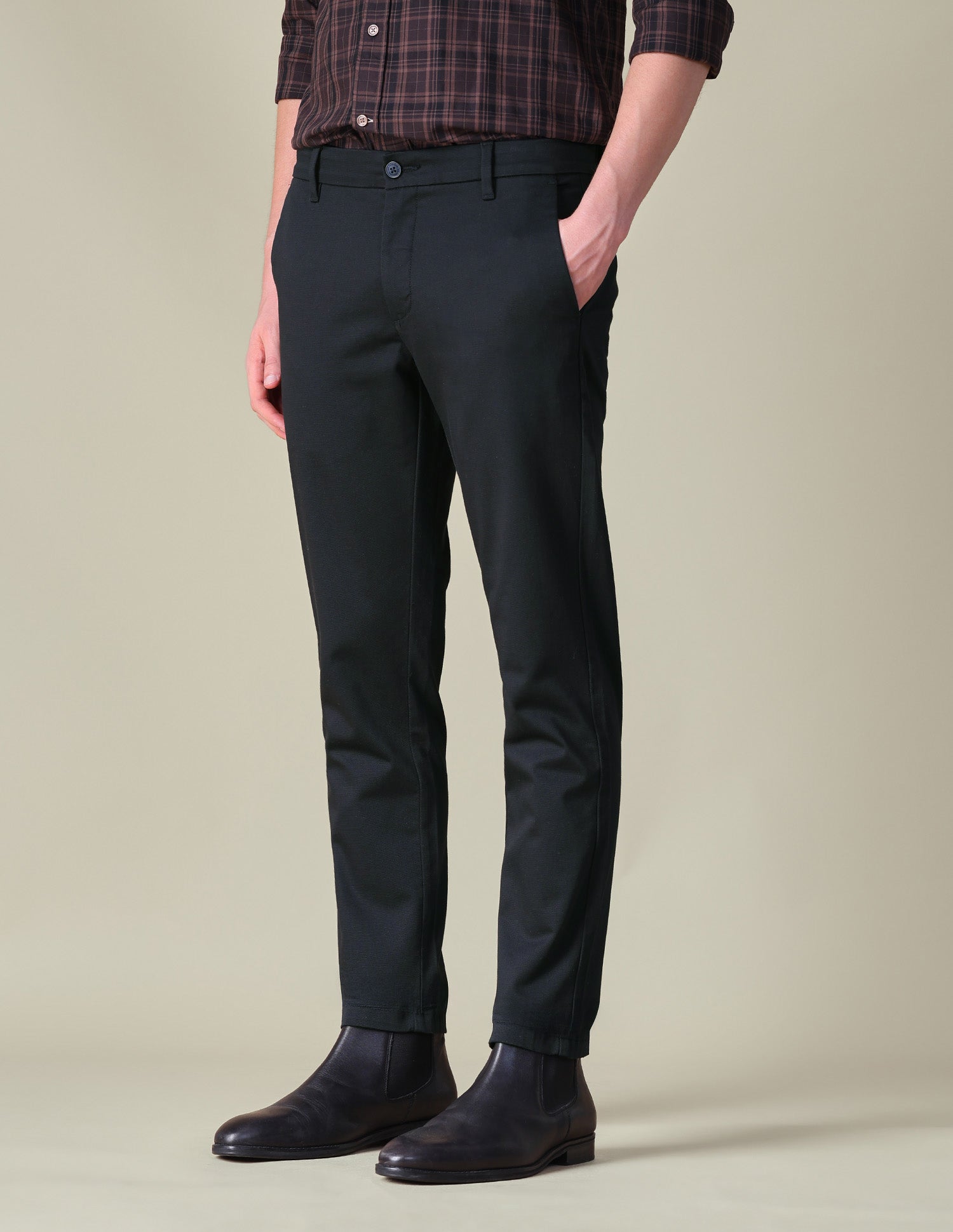 Denver Slim Fit Textured Trousers Black - U.S. POLO ASSN. | Large