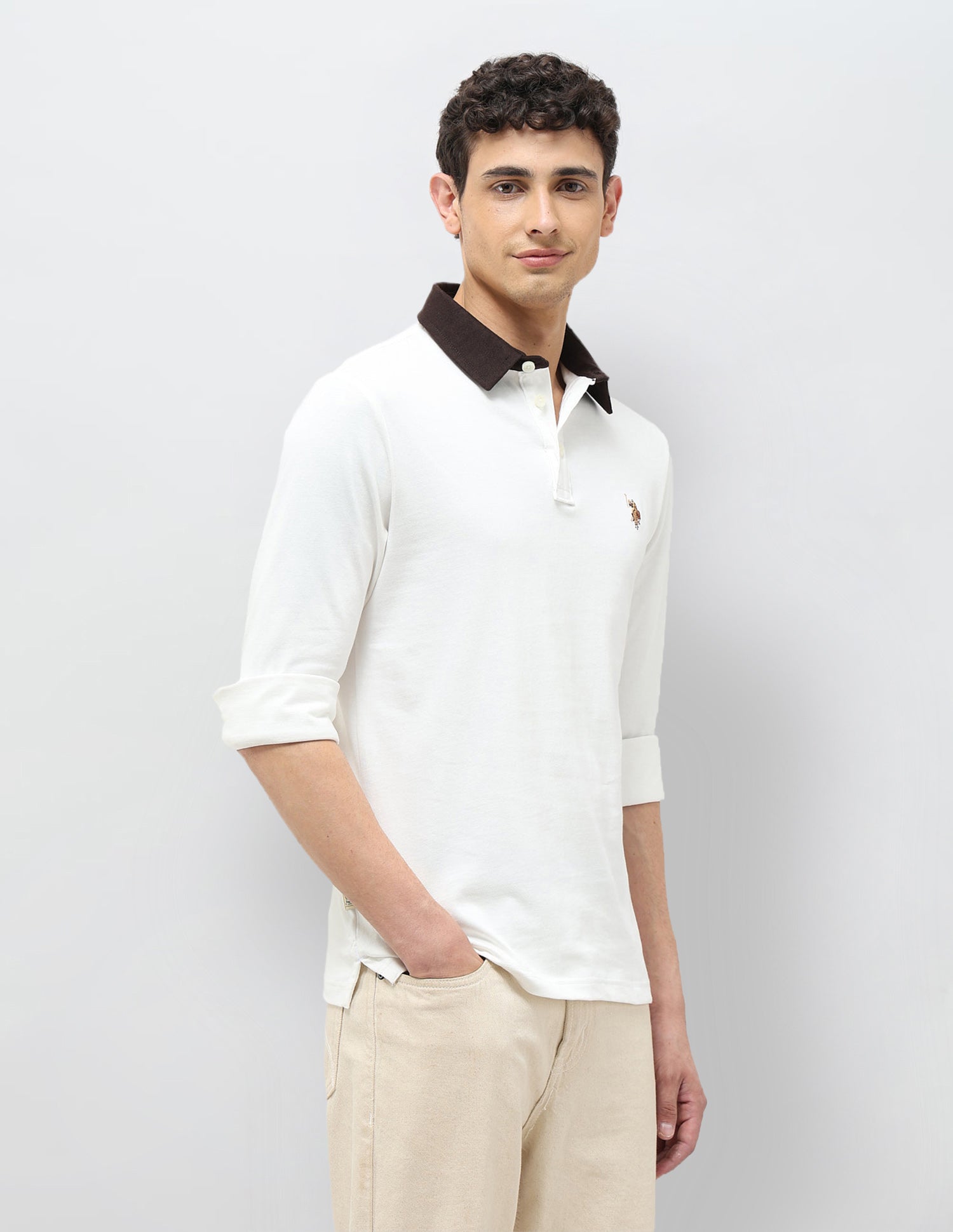 Solid Muscle Fit Polo shirt Ivory - U.S. POLO ASSN. | Large