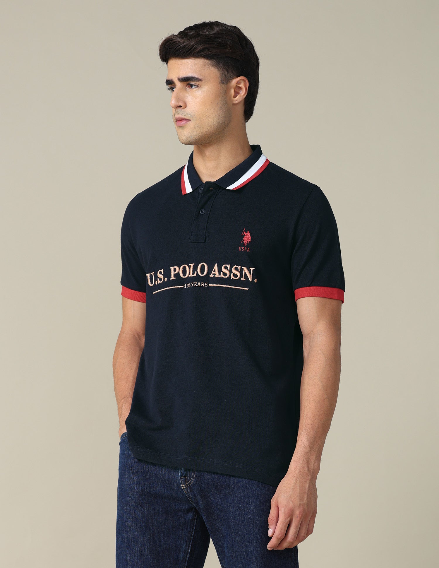 Brand Embroidered Regular Fit Polo Shirt Navy - U.S. POLO ASSN. | Large