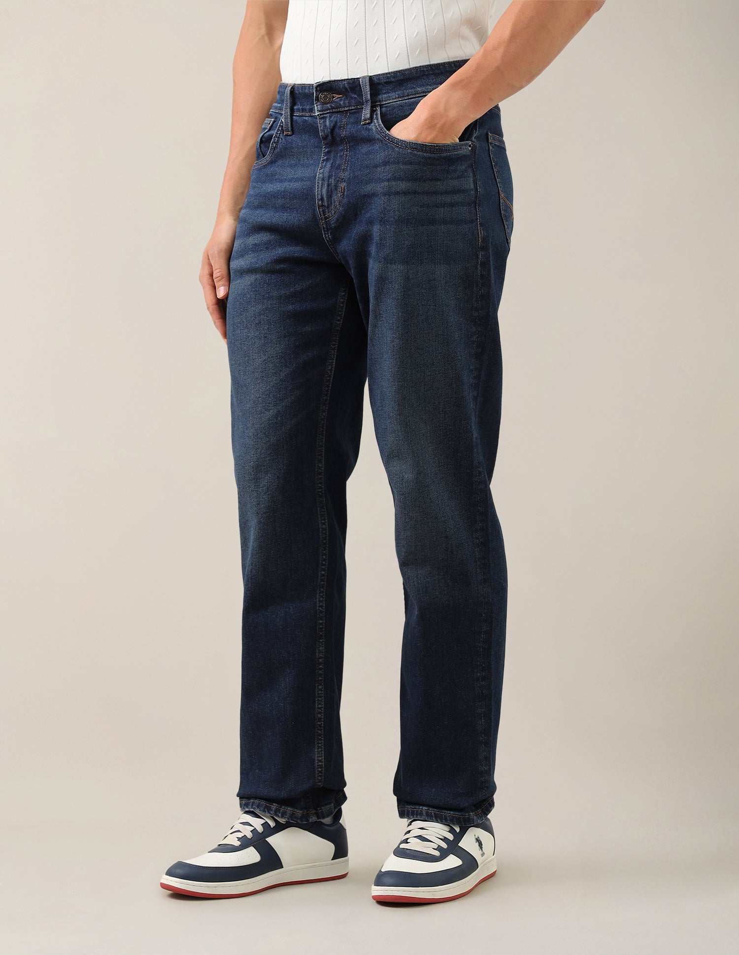 Shawn Relaxed Fit Blue Jeans Dark Blue - U.S. Polo Assn. India | Large