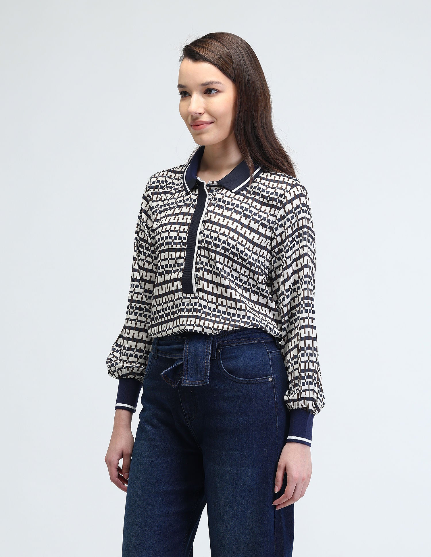 Polo Color Geometric Printed Top Multicolour - U.S. POLO ASSN. | Large