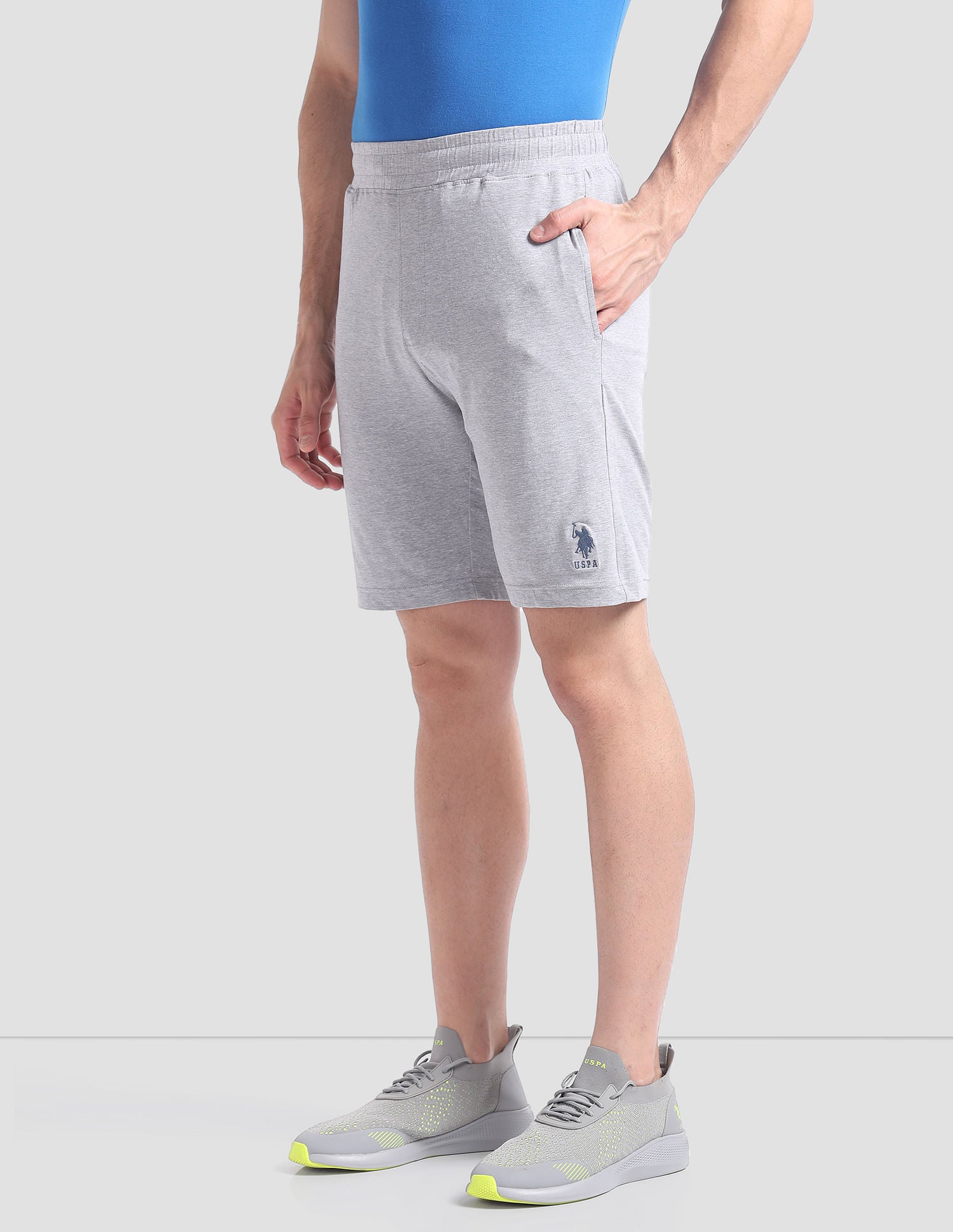 Cotton Stretch OES01 Lounge Shorts - Pack Of 1 Light Grey - U.S. POLO ASSN. | Large