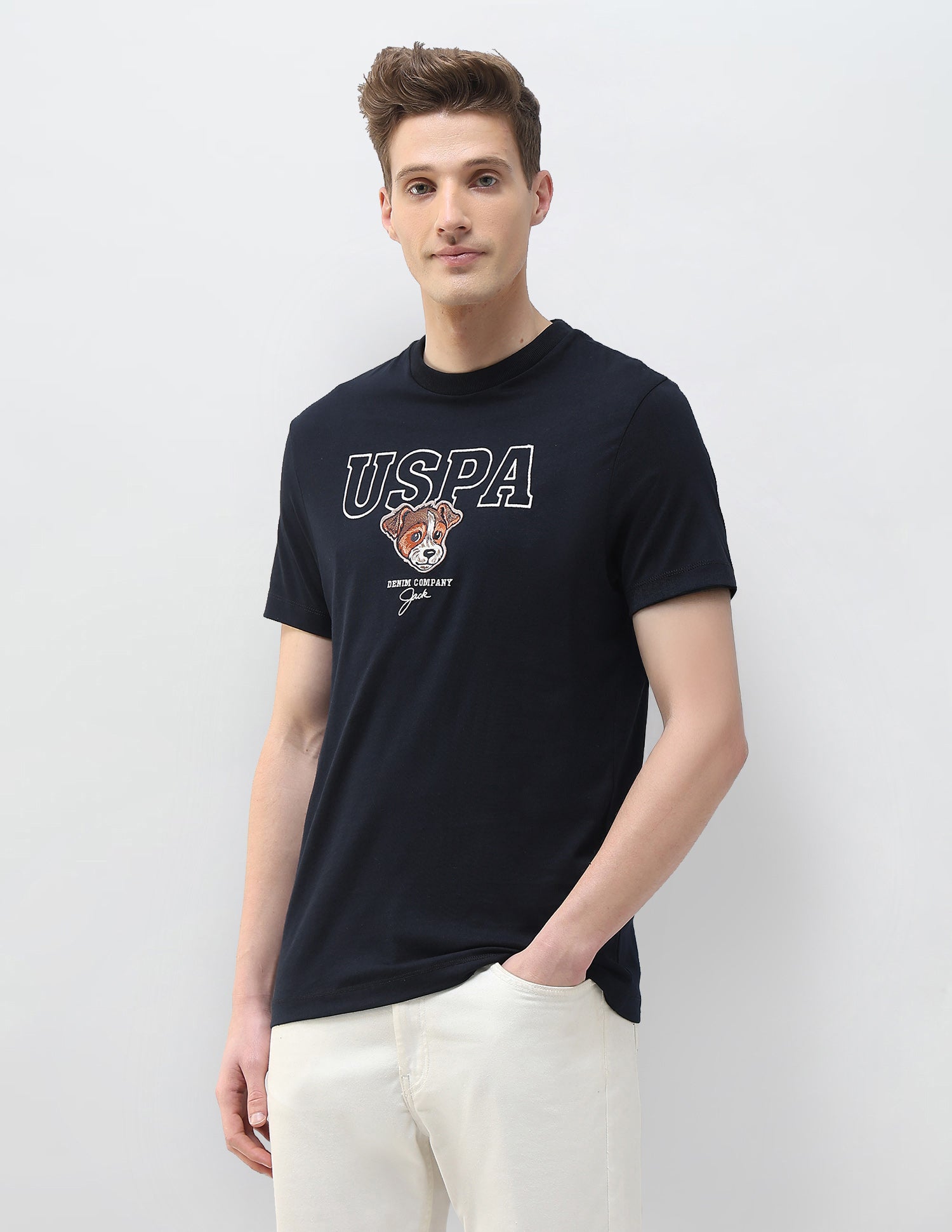 Motel On The Coast Slim Fit T-Shirt Navy - U.S. Polo Assn. India | Large