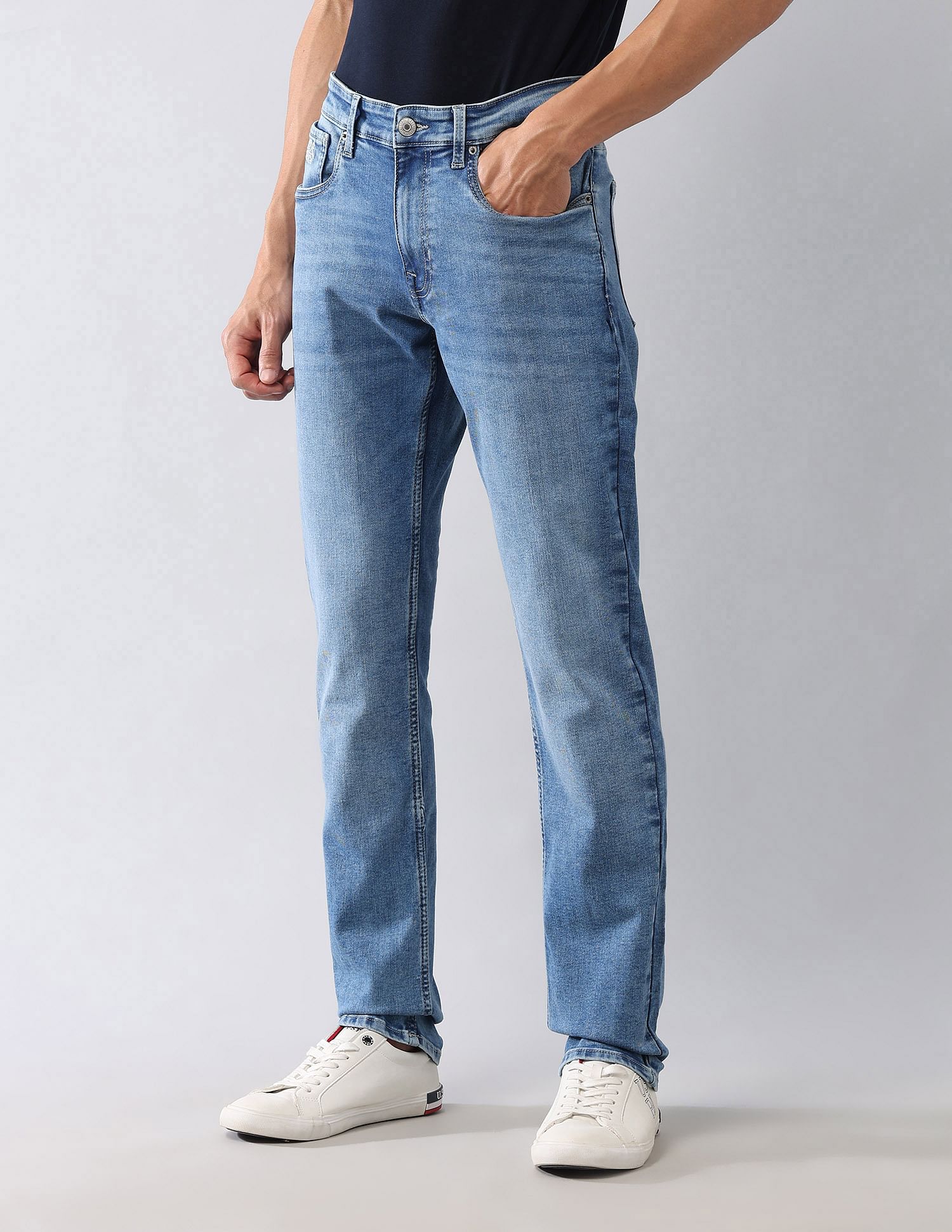 Brandon Slim Tapered Fit Blue Jeans Blue - U.S. POLO ASSN. | Large