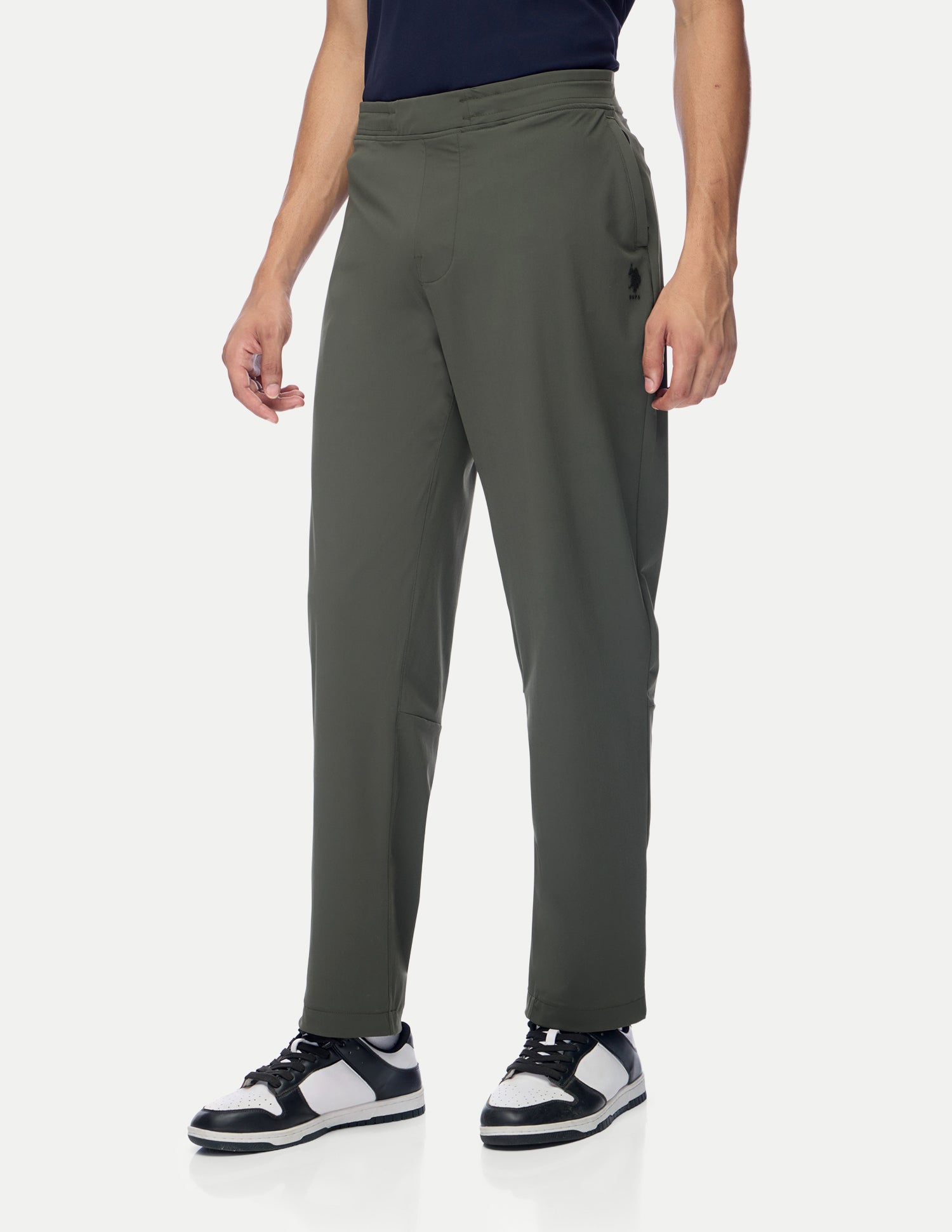 Mid Rise Regular Fit Active Track Pants Dark Olive - U.S. Polo Assn. India | Large