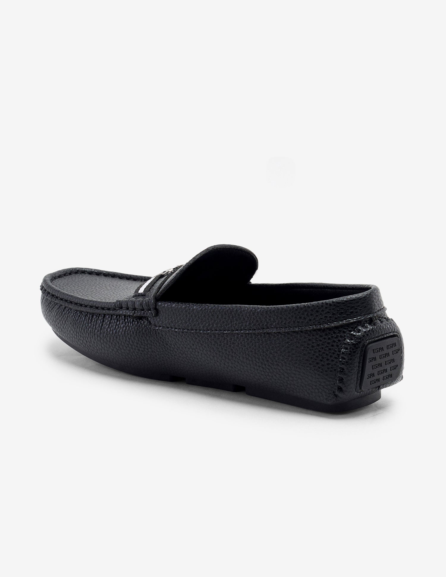 Textured Slip-Ons Elwood Loafers Black - U.S. Polo Assn. India | Large